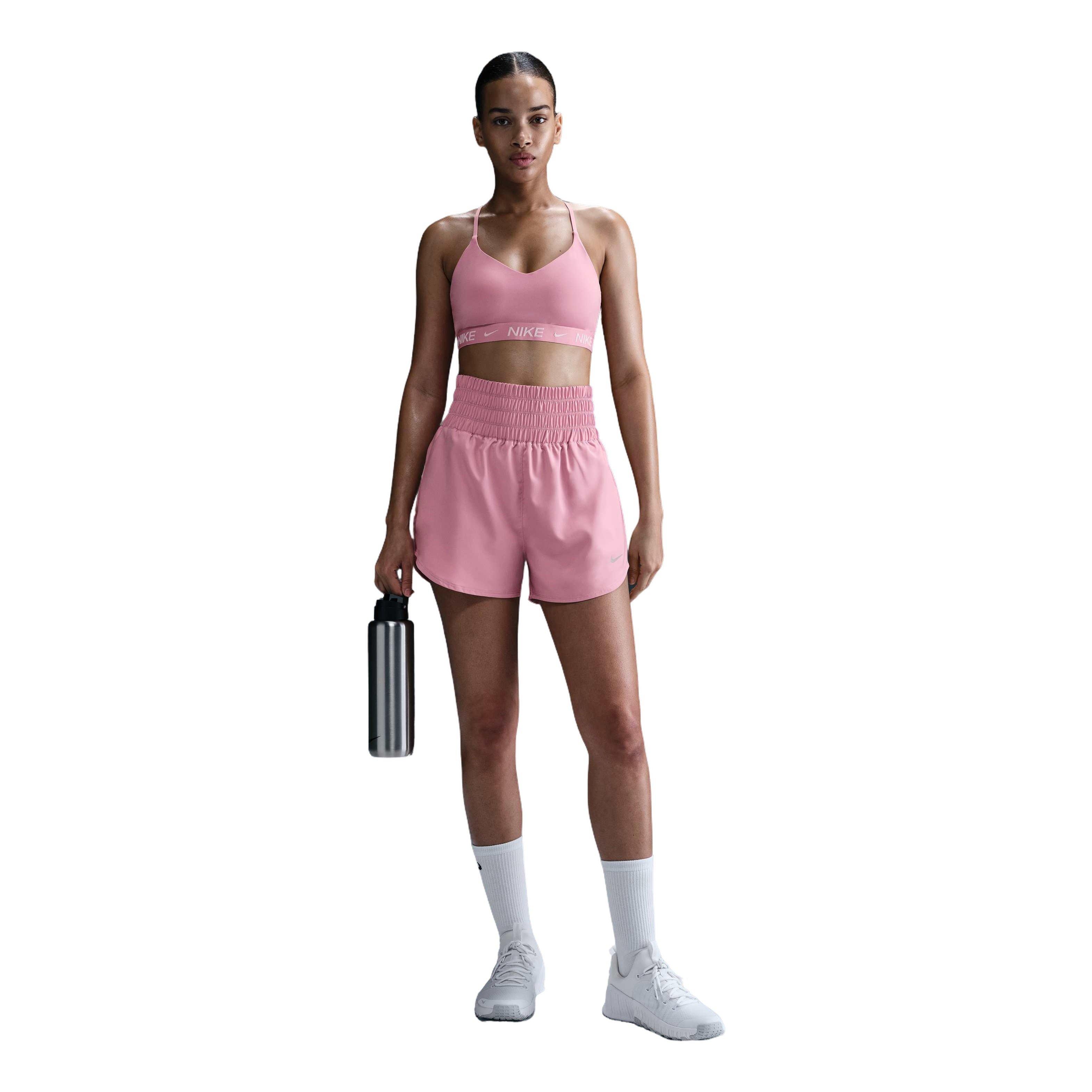 Nike Women's One Dri-FIT ULtra High-Waisted 3" Brief-Lined Shorts - Pink - PINK Thumbnail View 3