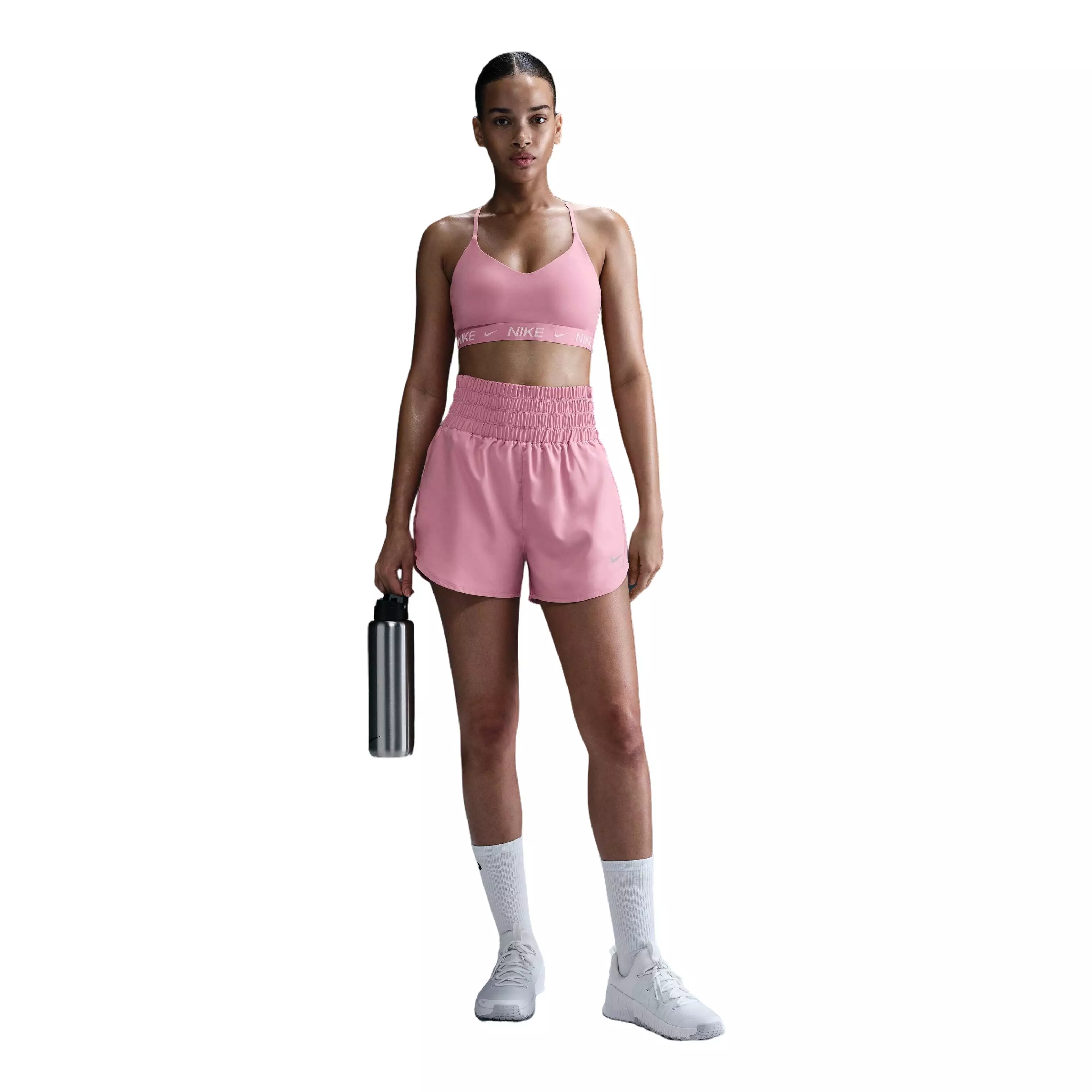 Nike Women's One Dri-FIT ULtra High-Waisted 3" Brief-Lined Shorts - Pink - PINK