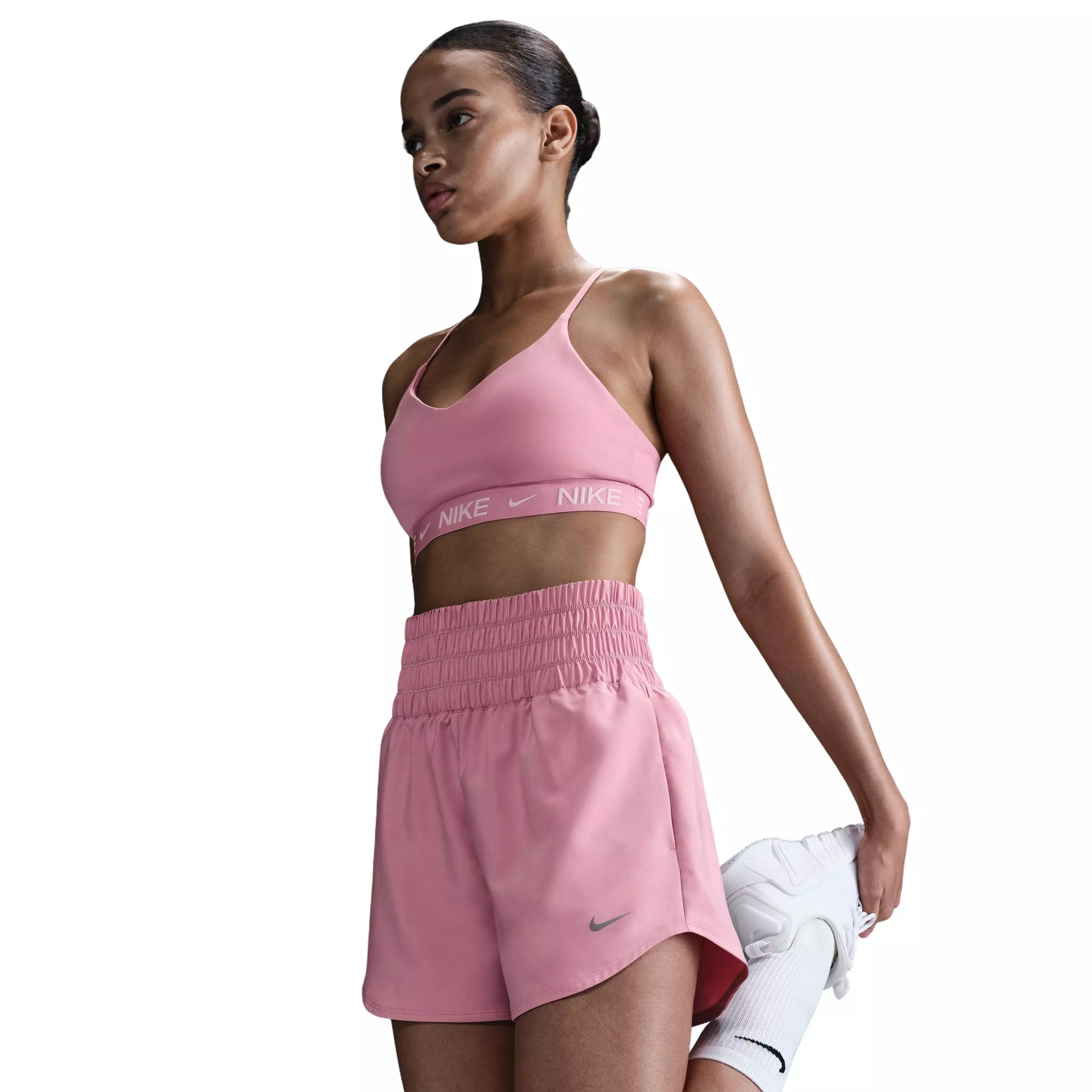 Nike Women's One Dri-FIT ULtra High-Waisted 3" Brief-Lined Shorts - Pink - PINK