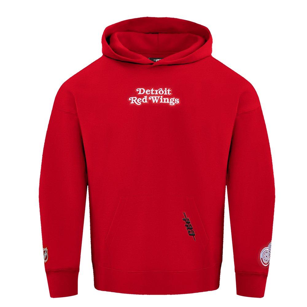 Pro Standard Men's NHL Detroit Red Wings Wingspan Drop Shoulder Fleece Hoodie - RED Thumbnail View 1
