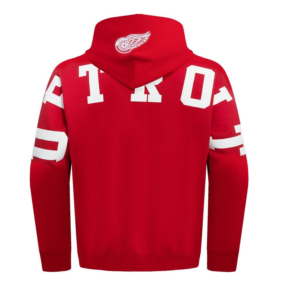 Pro Standard Men's NHL Detroit Red Wings Wingspan Drop Shoulder Fleece Hoodie - RED Thumbnail View 2