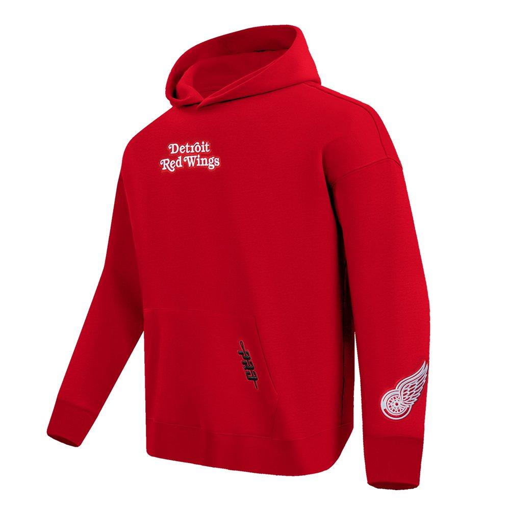 Pro Standard Men's NHL Detroit Red Wings Wingspan Drop Shoulder Fleece Hoodie - RED Thumbnail View 3