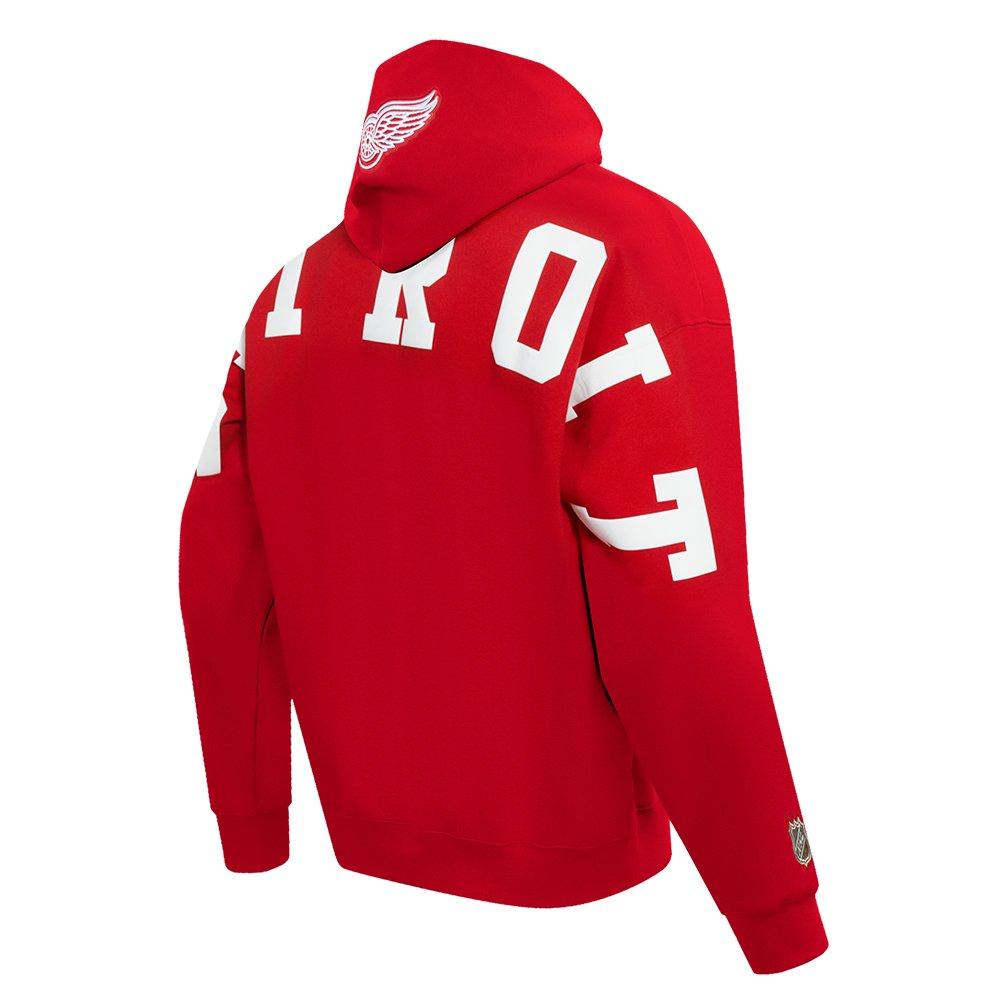 Pro Standard Men's NHL Detroit Red Wings Wingspan Drop Shoulder Fleece Hoodie - RED Thumbnail View 4