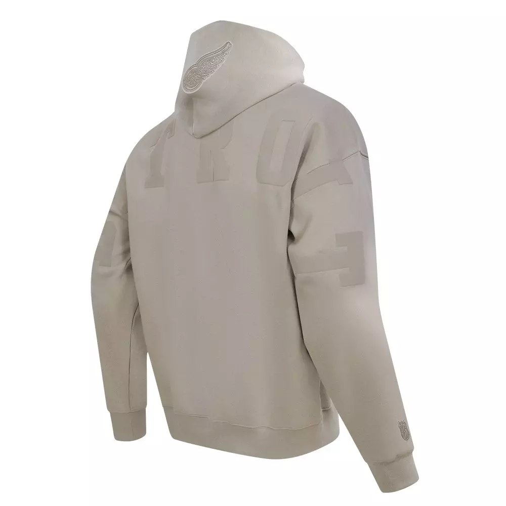 Pro Standard Men's NHL Detroit Red Wings Wingspan Drop Shoulder Fleece Hoodie - TAN