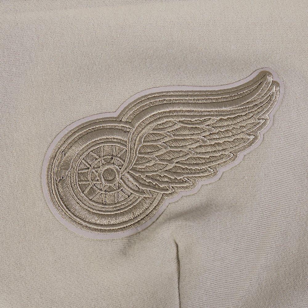 Pro Standard Men's NHL Detroit Red Wings Wingspan Drop Shoulder Fleece Hoodie - TAN Thumbnail View 5