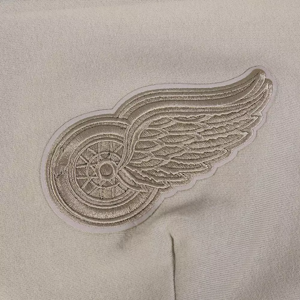 Pro Standard Men's NHL Detroit Red Wings Wingspan Drop Shoulder Fleece Hoodie - TAN
