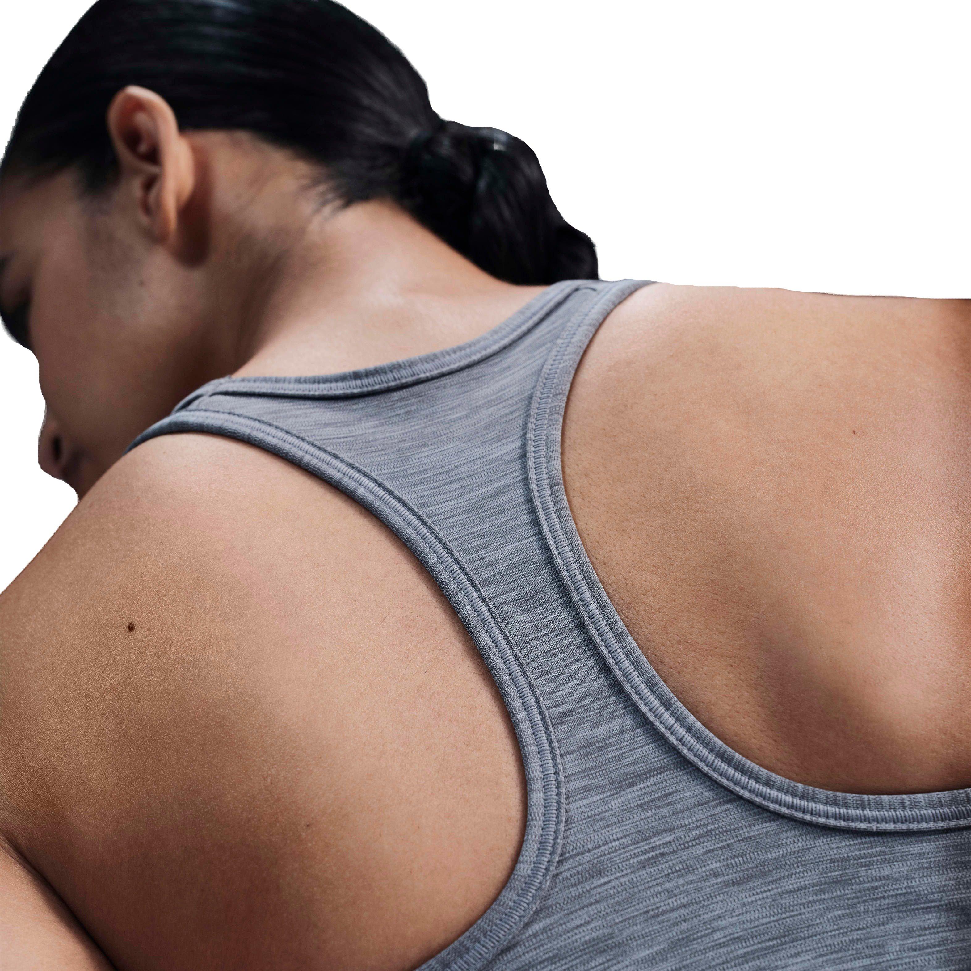 Nike Women's Swoosh Medium Support Padded Sports Bra - Grey - GREY Thumbnail View 2