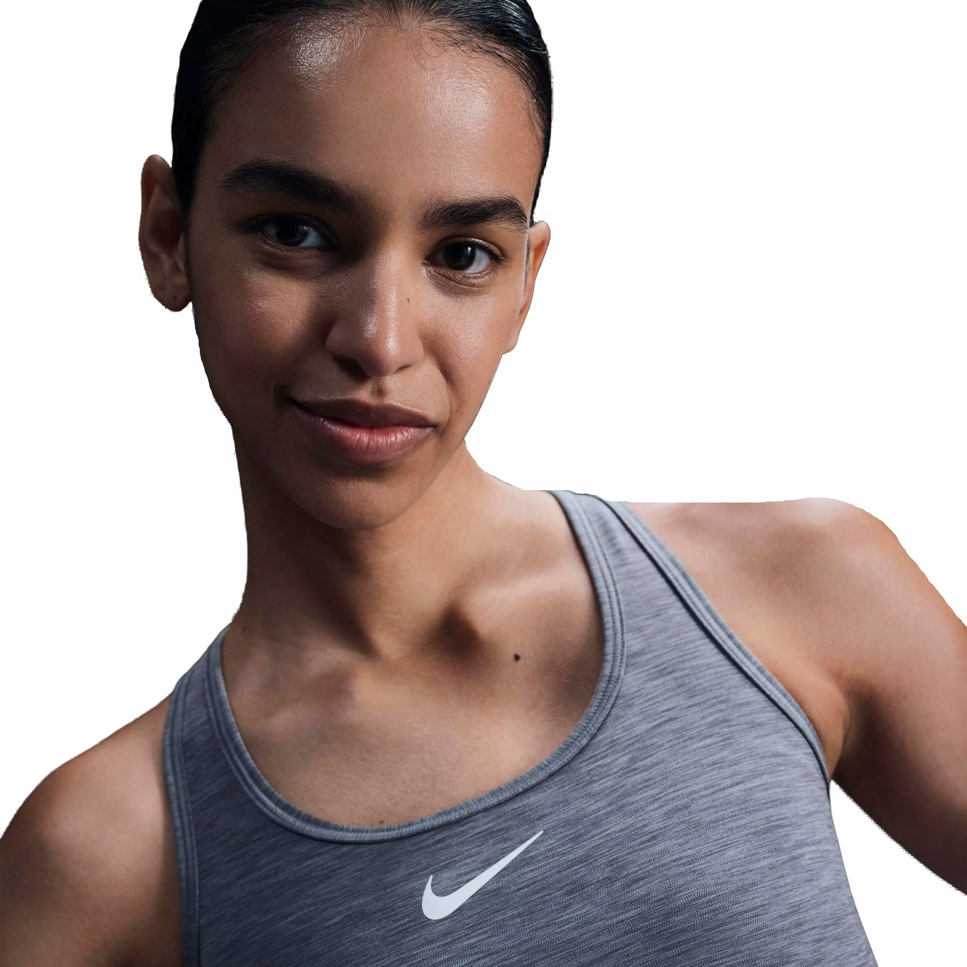Nike Women's Swoosh Medium Support Padded Sports Bra - Grey - GREY