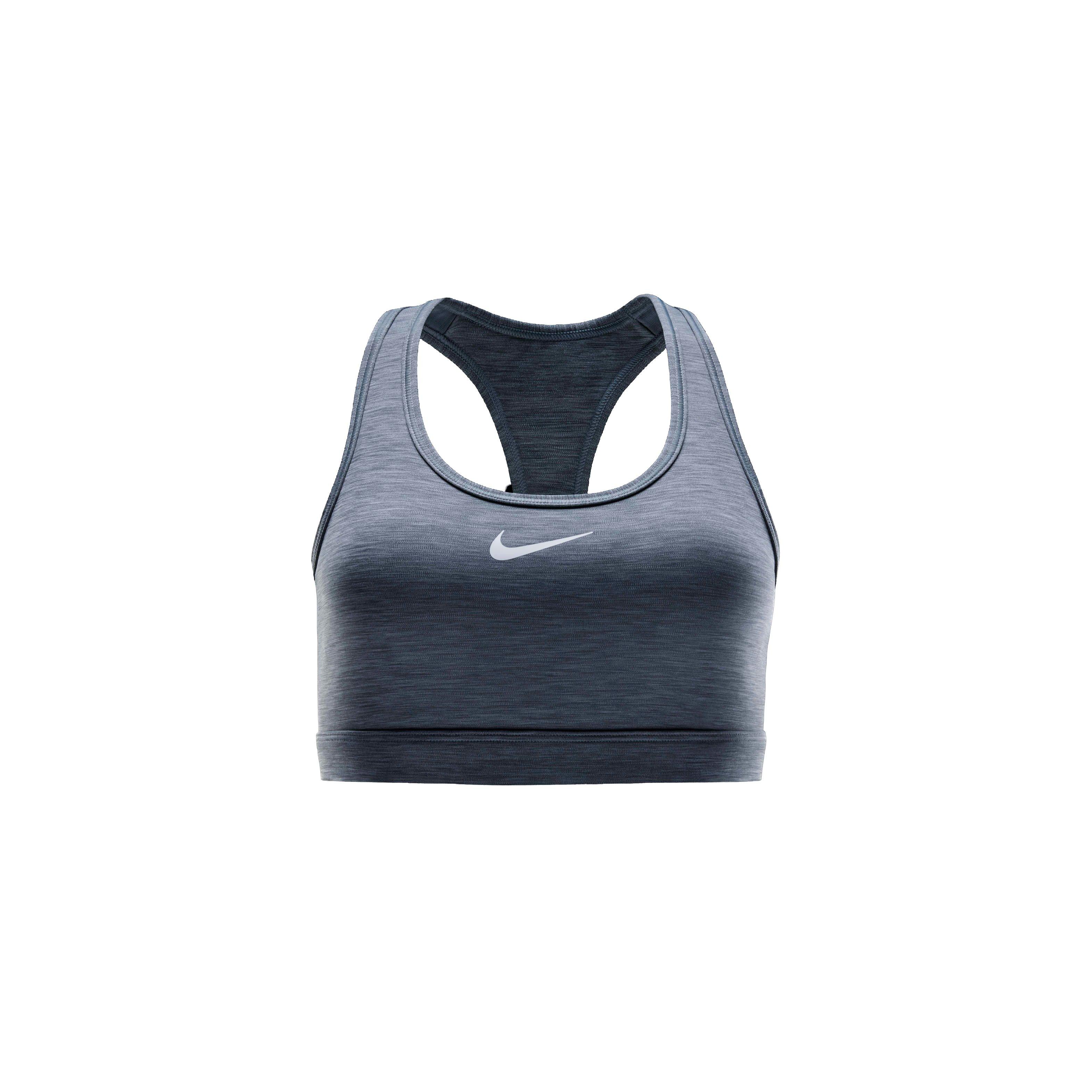 Nike Women's Swoosh Medium Support Padded Sports Bra - Grey - GREY Thumbnail View 6