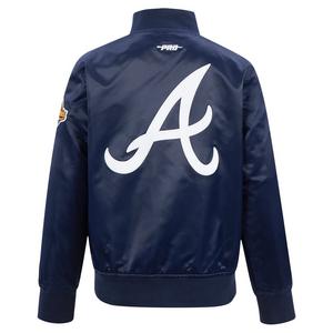 Pro Standard Big Boys' MLB Atlanta Braves Classic Satin Jacket -Navy