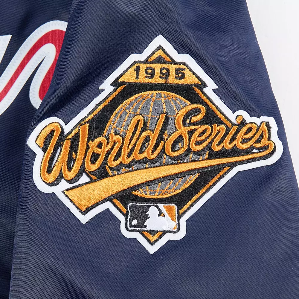 Pro Standard Big Boys' MLB Atlanta Braves Classic Satin Jacket - Navy - NAVY