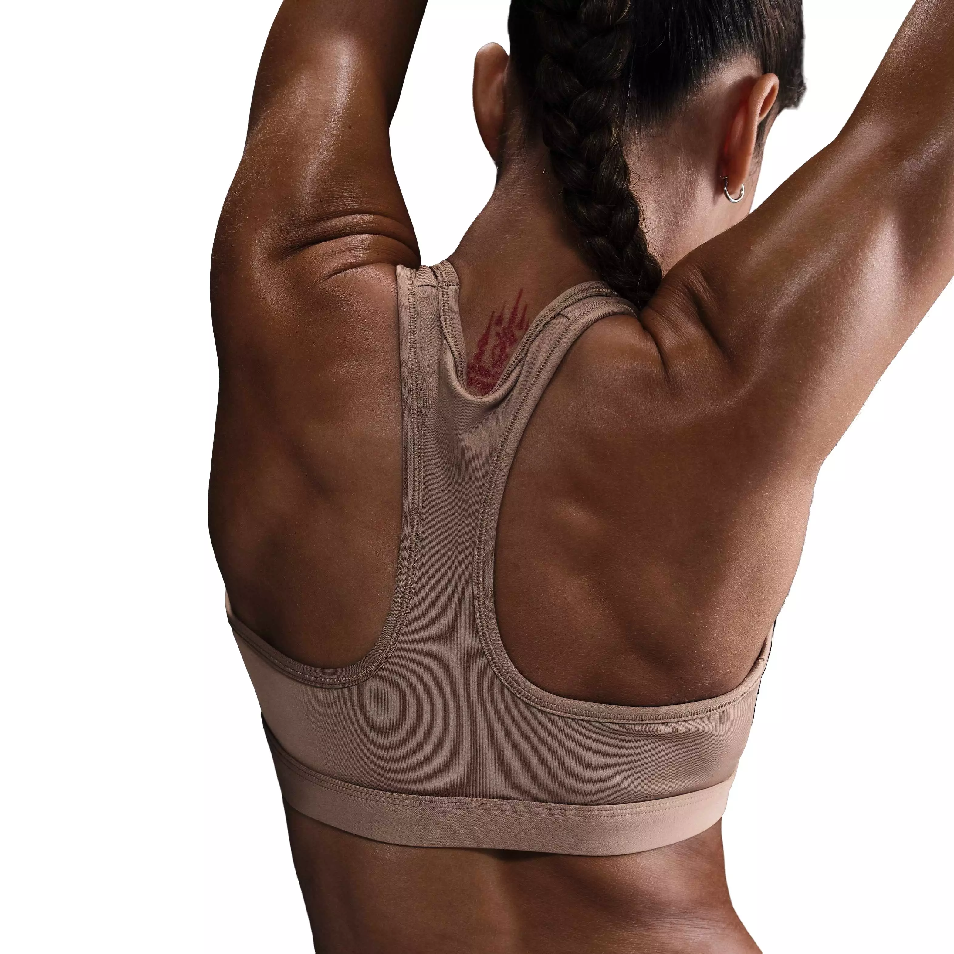 Nike Women's Swoosh Medium Support Padded Sports Bra - Brown - BROWN