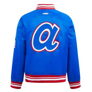 Pro Standard Big Boys' MLB Atlanta Braves Retro Classic Rib Satin Jacket -Royal