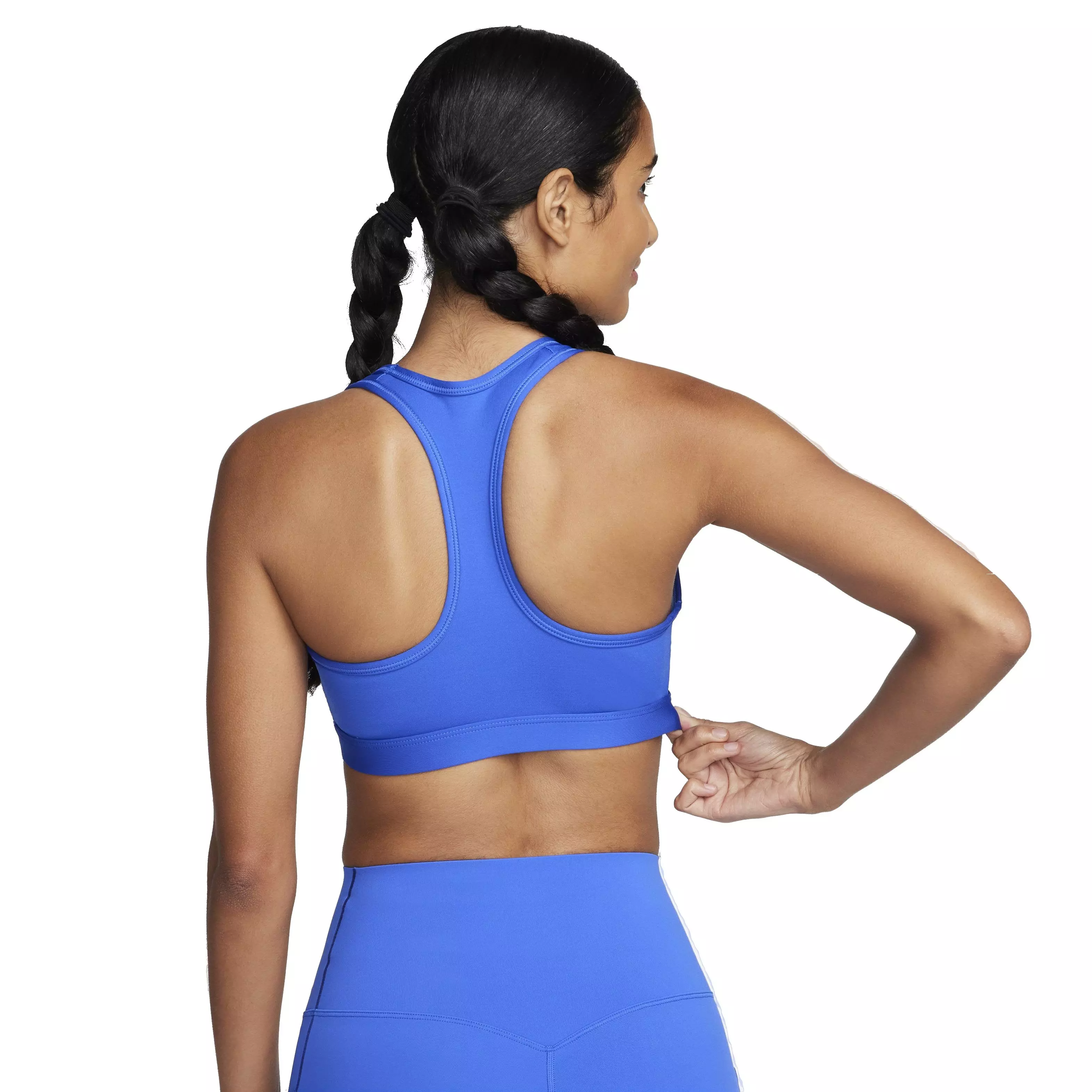 Nike Women's Swoosh Medium Support Padded Sports Bra - Blue - BLUE