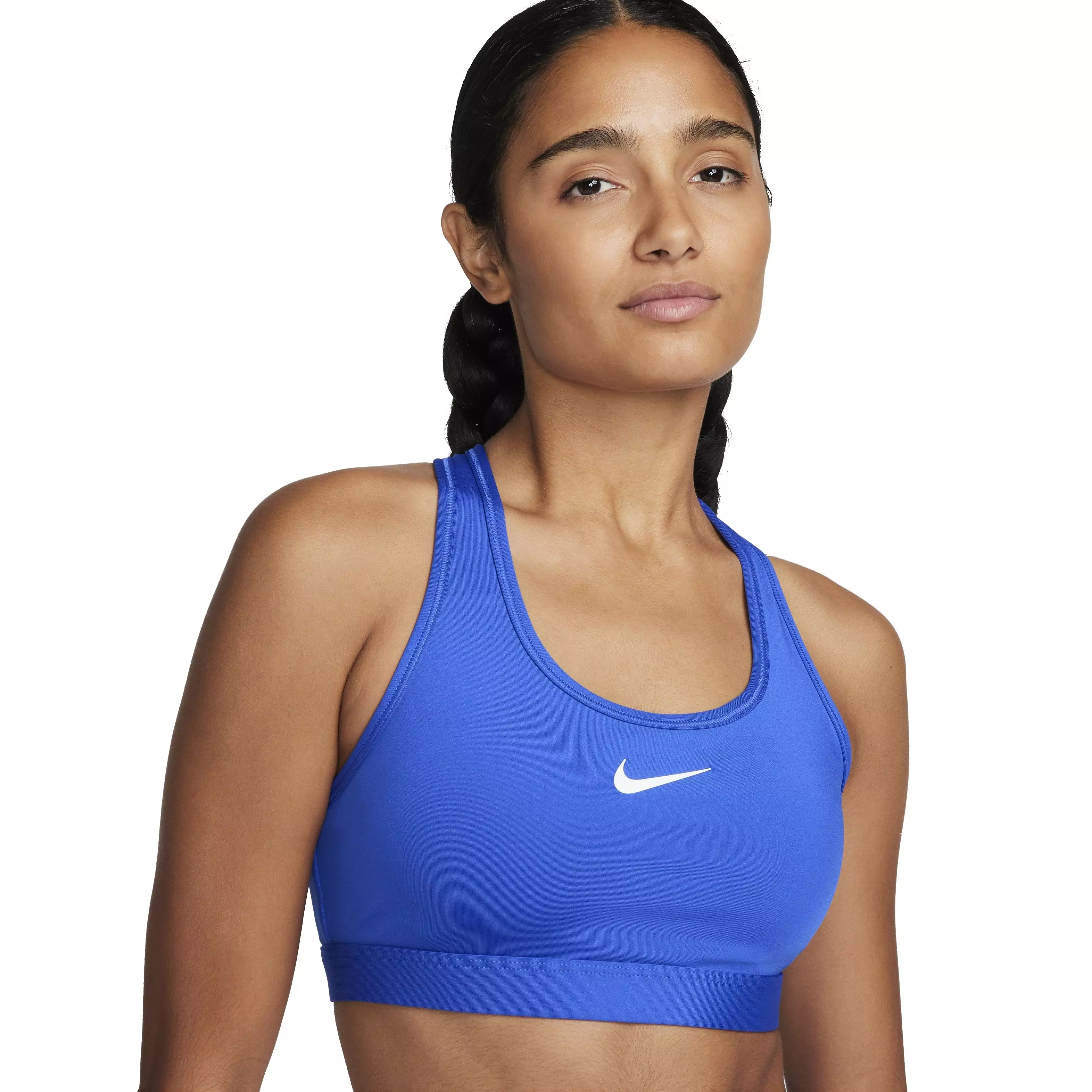 Nike Women's Swoosh Medium Support Padded Sports Bra - Blue - BLUE