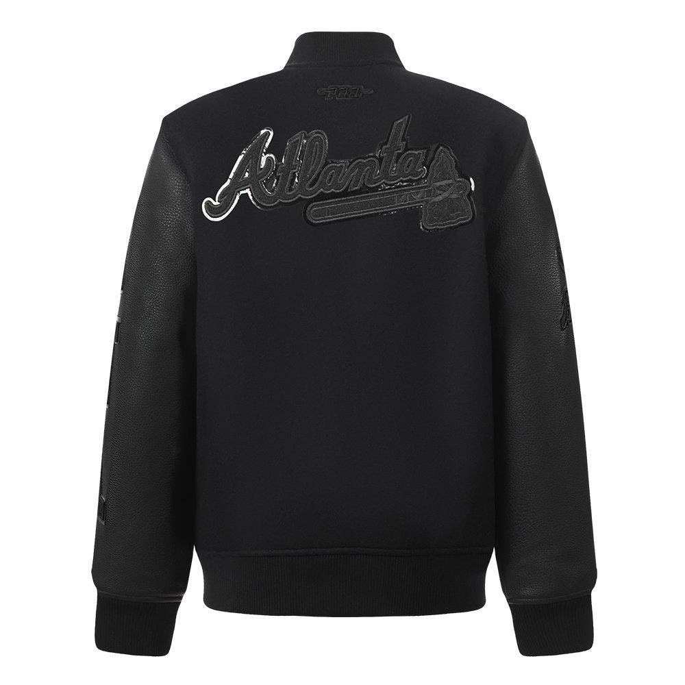 Pro Standard MLB Atlanta Braves Triple Black Big Boys' Wool Varsity Jacket