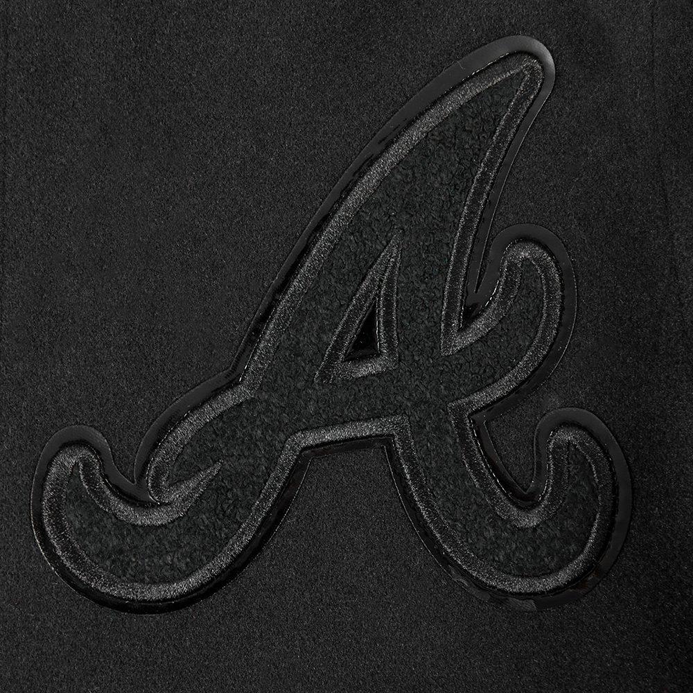 Pro Standard MLB Atlanta Braves Triple Black Big Boys' Wool Varsity Jacket