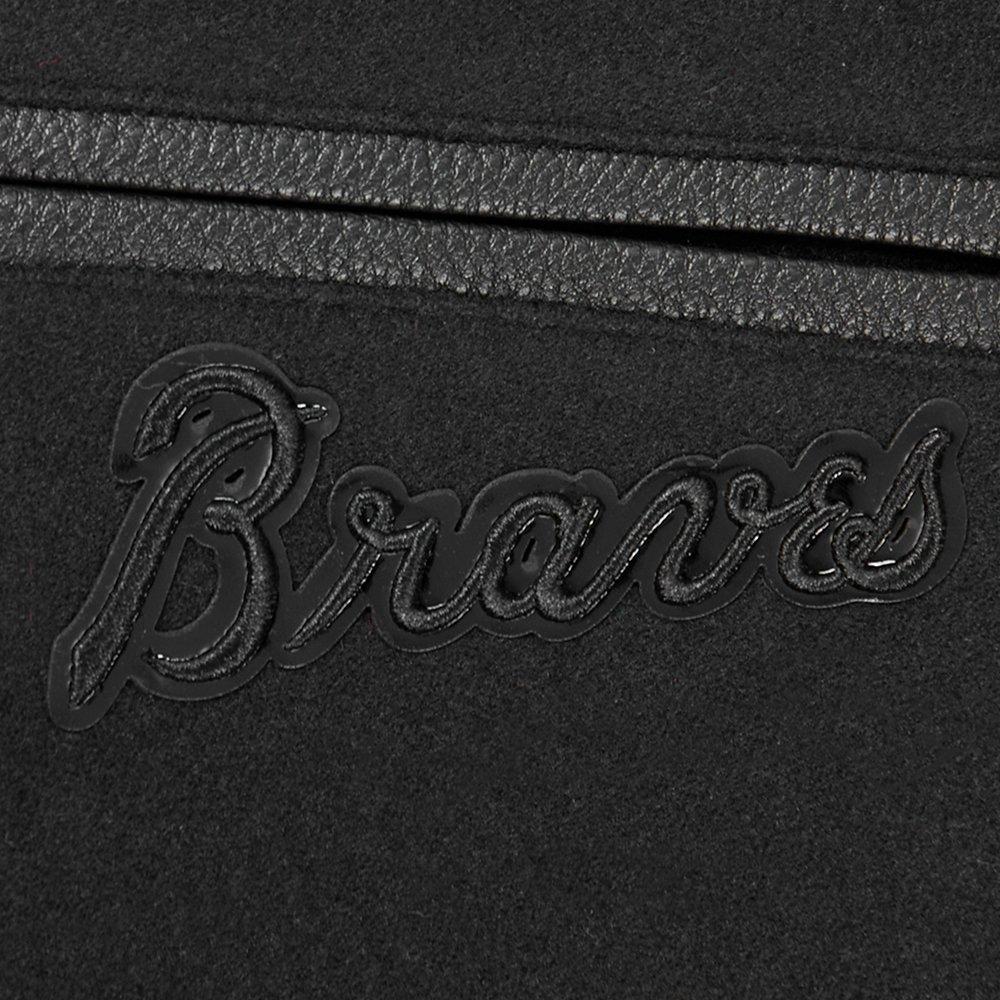 Pro Standard MLB Atlanta Braves Triple Black Big Boys' Wool Varsity Jacket