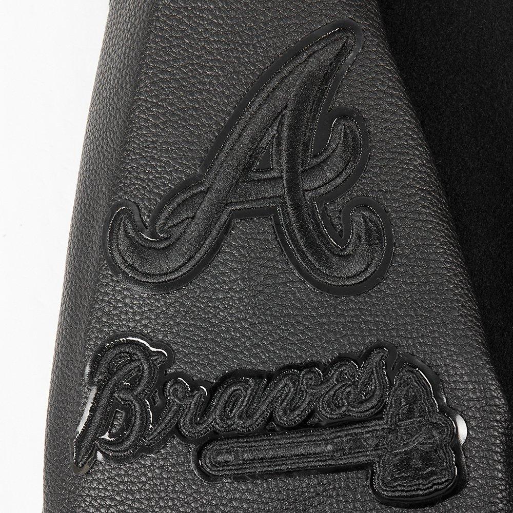 Pro Standard MLB Atlanta Braves Triple Black Big Boys' Wool Varsity Jacket