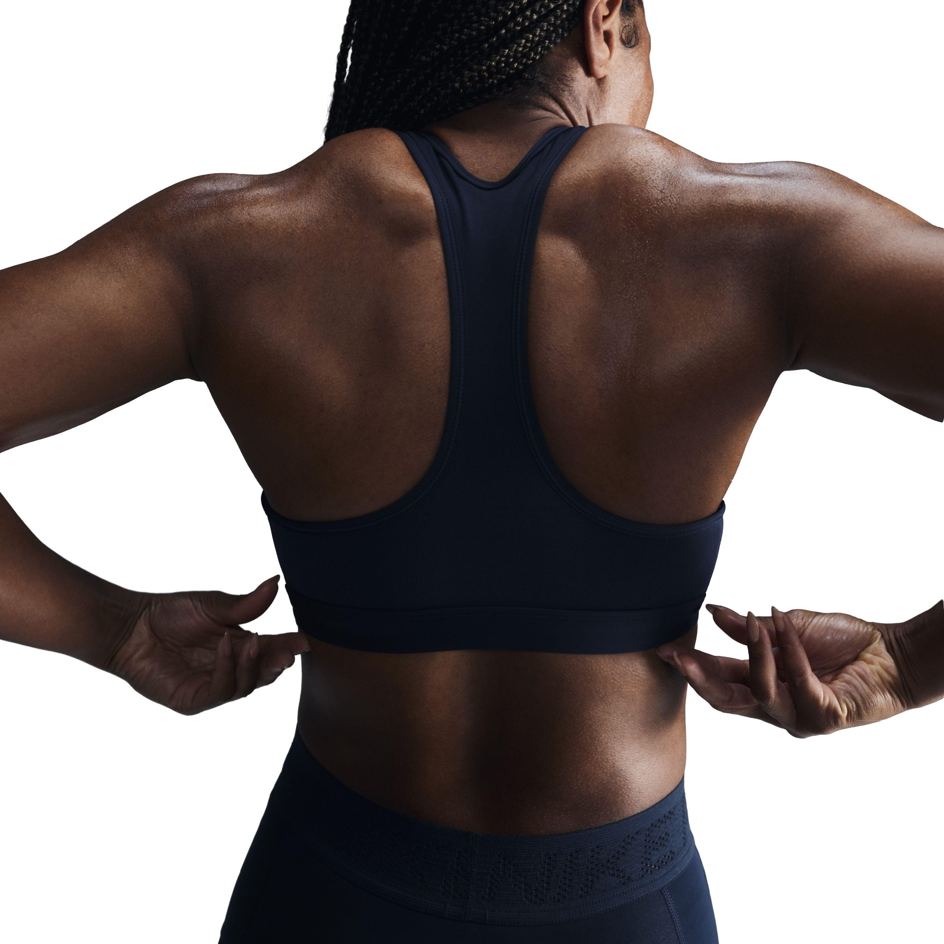 Nike Women's Swoosh Medium Support Padded Sports Bra - Navy - NAVY Thumbnail View 2