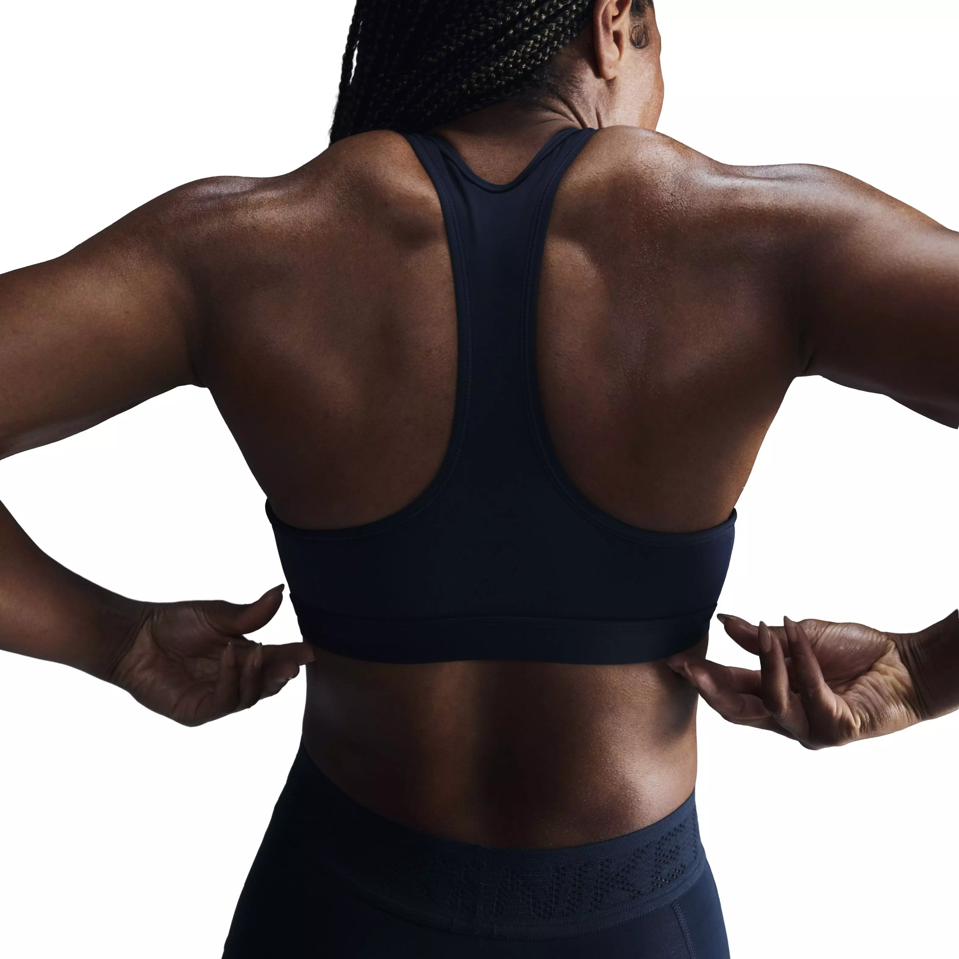 Nike Women's Swoosh Medium Support Padded Sports Bra - Navy - NAVY