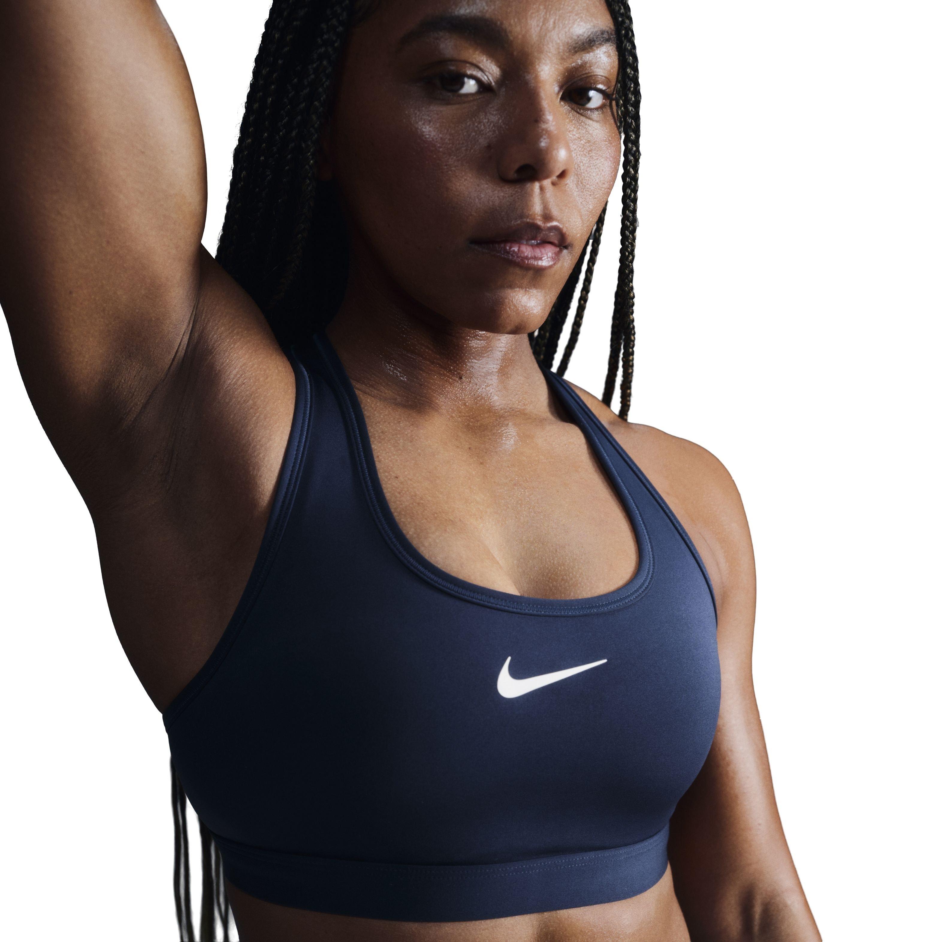 Nike Women's Swoosh Medium Support Padded Sports Bra - Navy - NAVY Thumbnail View 3