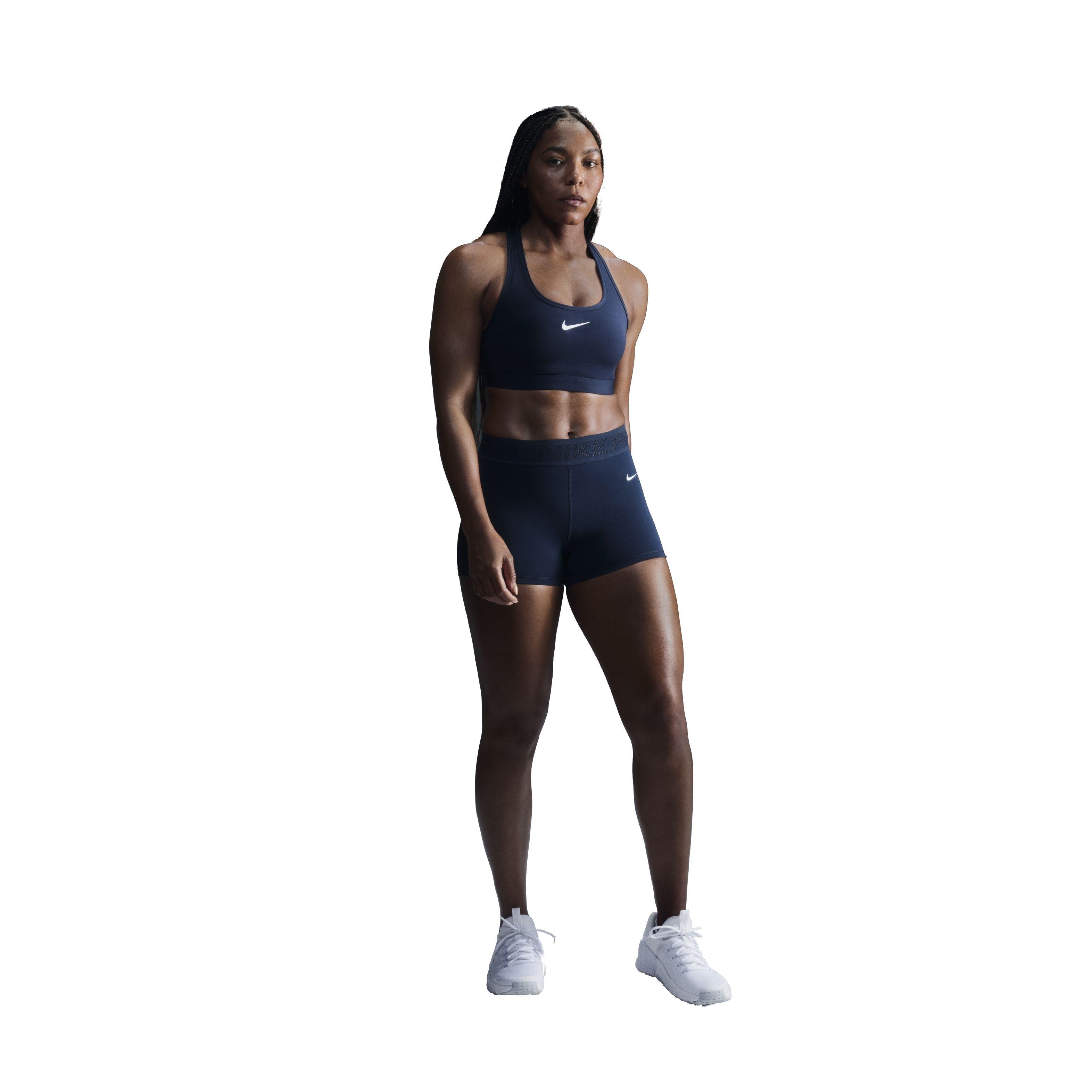 Nike Women's Swoosh Medium Support Padded Sports Bra - Navy - NAVY Thumbnail View 4