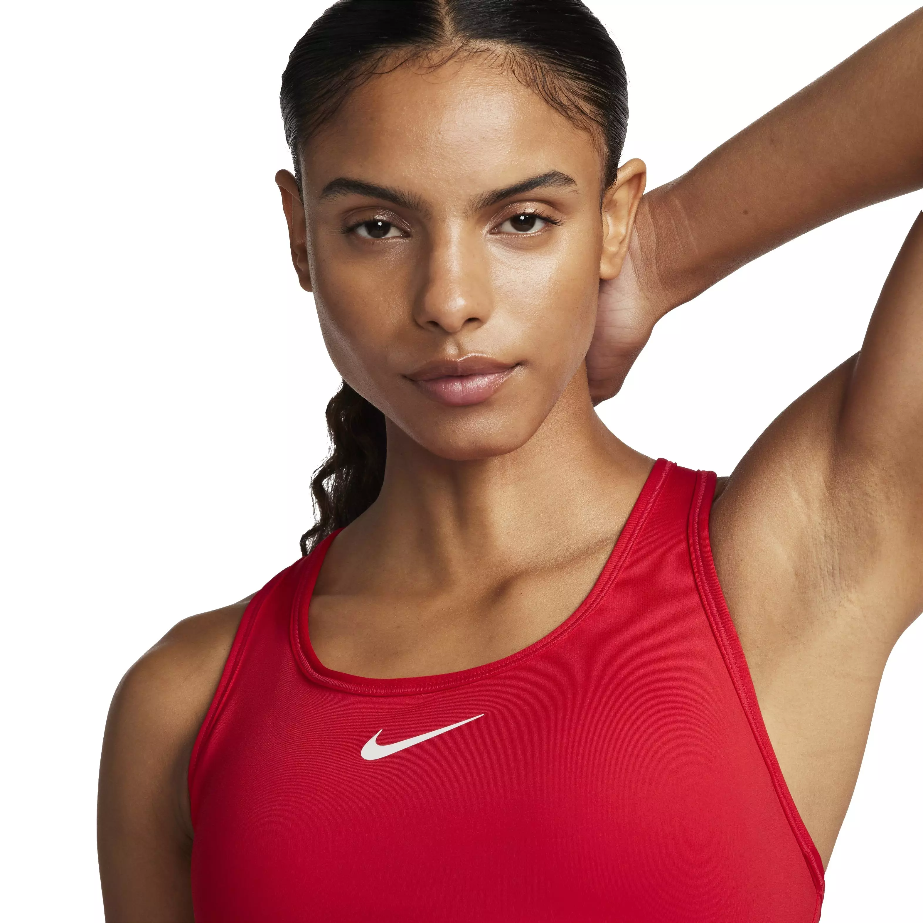 Nike Women's Swoosh Medium Support Padded Sports Bra - Red - RED
