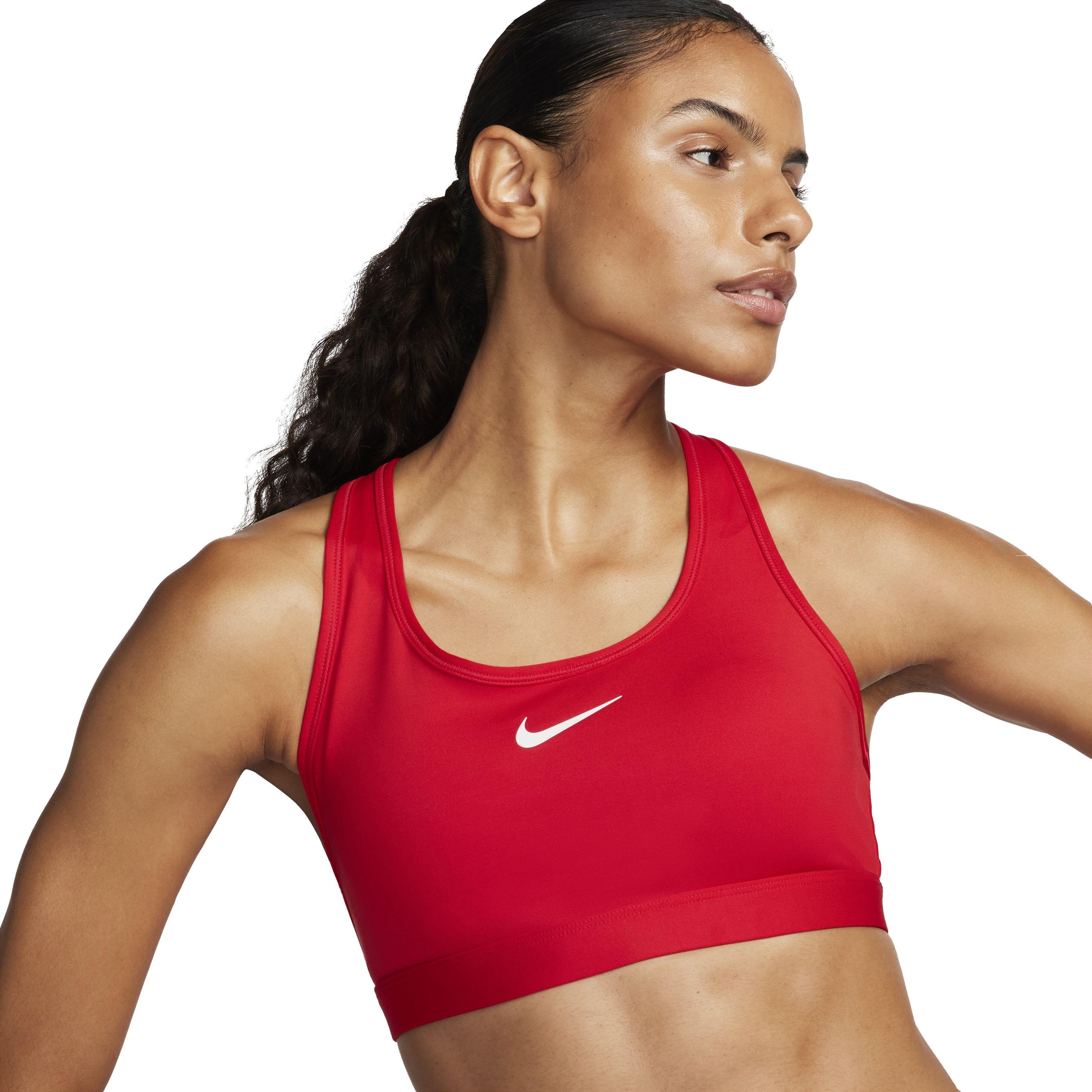 Nike Women's Swoosh Medium Support Padded Sports Bra - Red - RED Thumbnail View 5