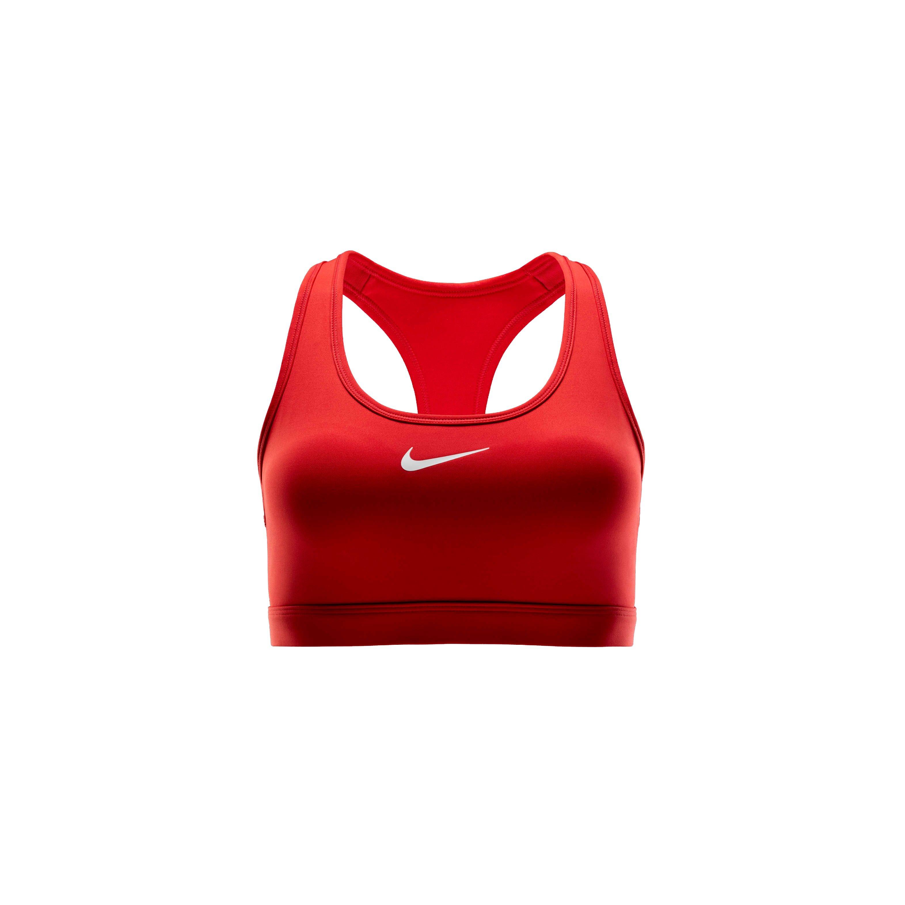 Nike Women's Swoosh Medium Support Padded Sports Bra - Red - RED Thumbnail View 6