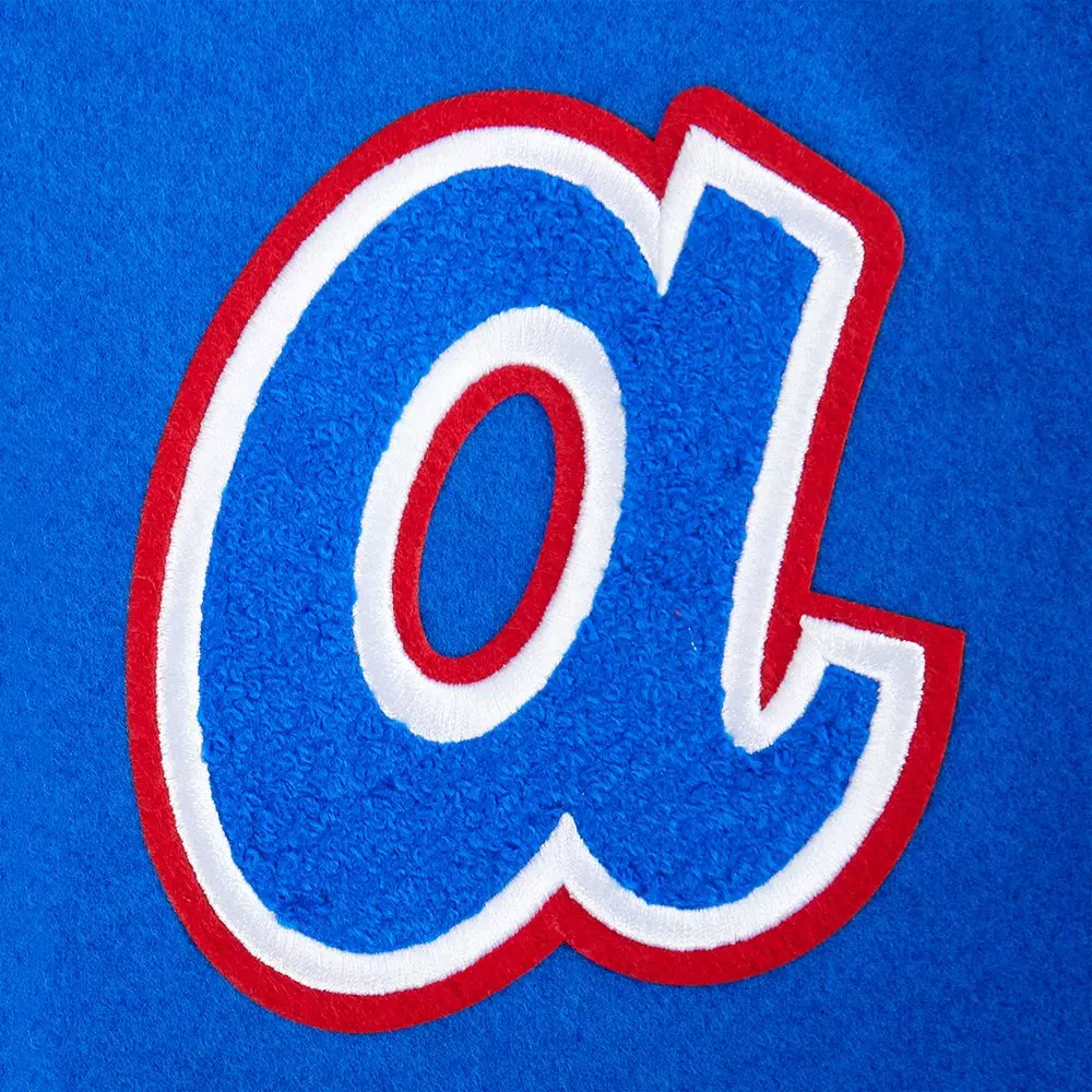 Pro Standard Big Boys' MLB Atlanta Braves Retro Classic Rib Wool Varsity Jacket -Royal - ROYAL