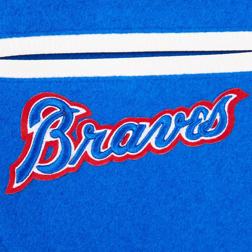 Pro Standard Big Boys' MLB Atlanta Braves Retro Classic Rib Wool Varsity Jacket - Royal - ROYAL