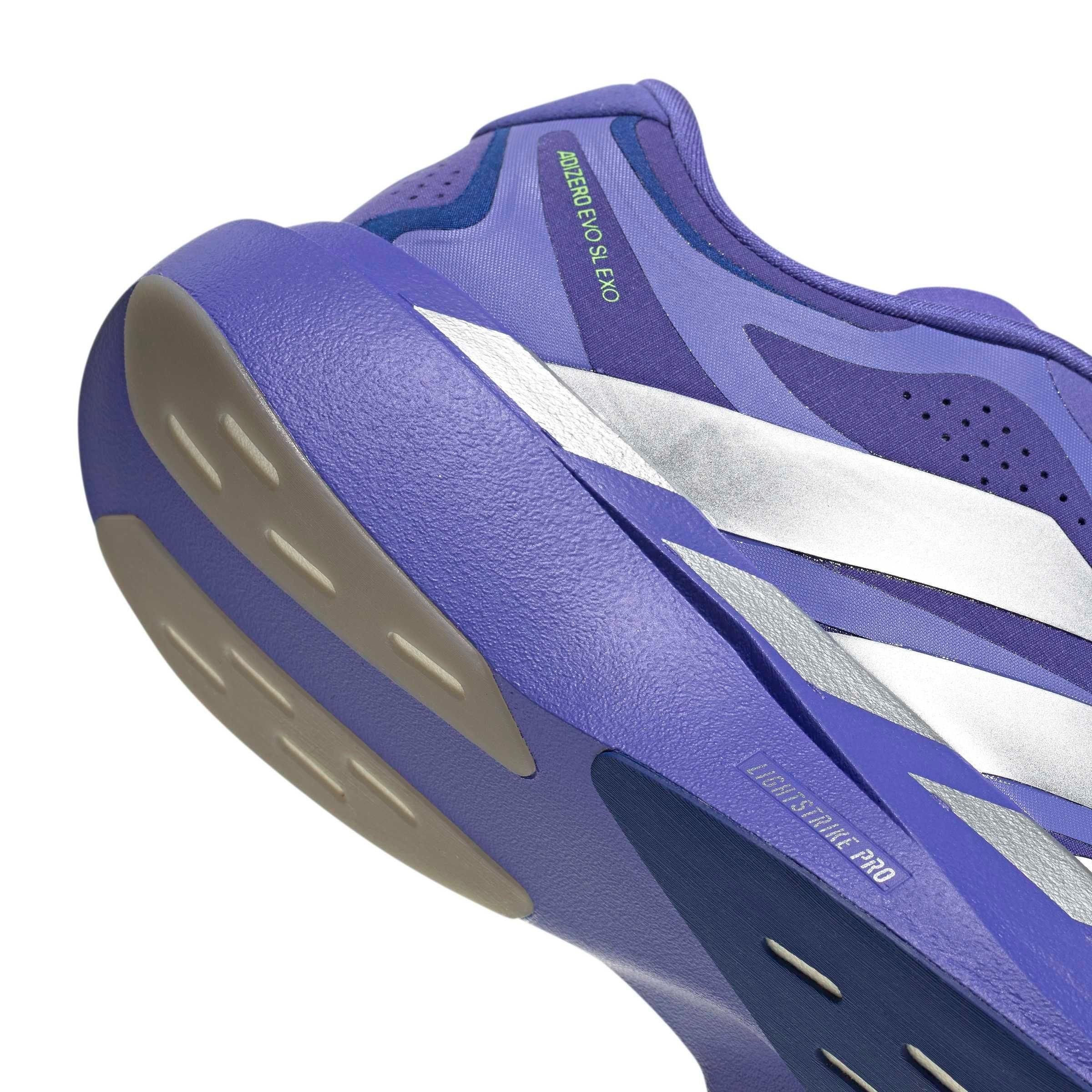 adidas Adizero EVO SL EXO "Solar Purple/Silver Metallic/Pure Purple" Men's Running Shoe - PURPLE/SILVER/PURPLE