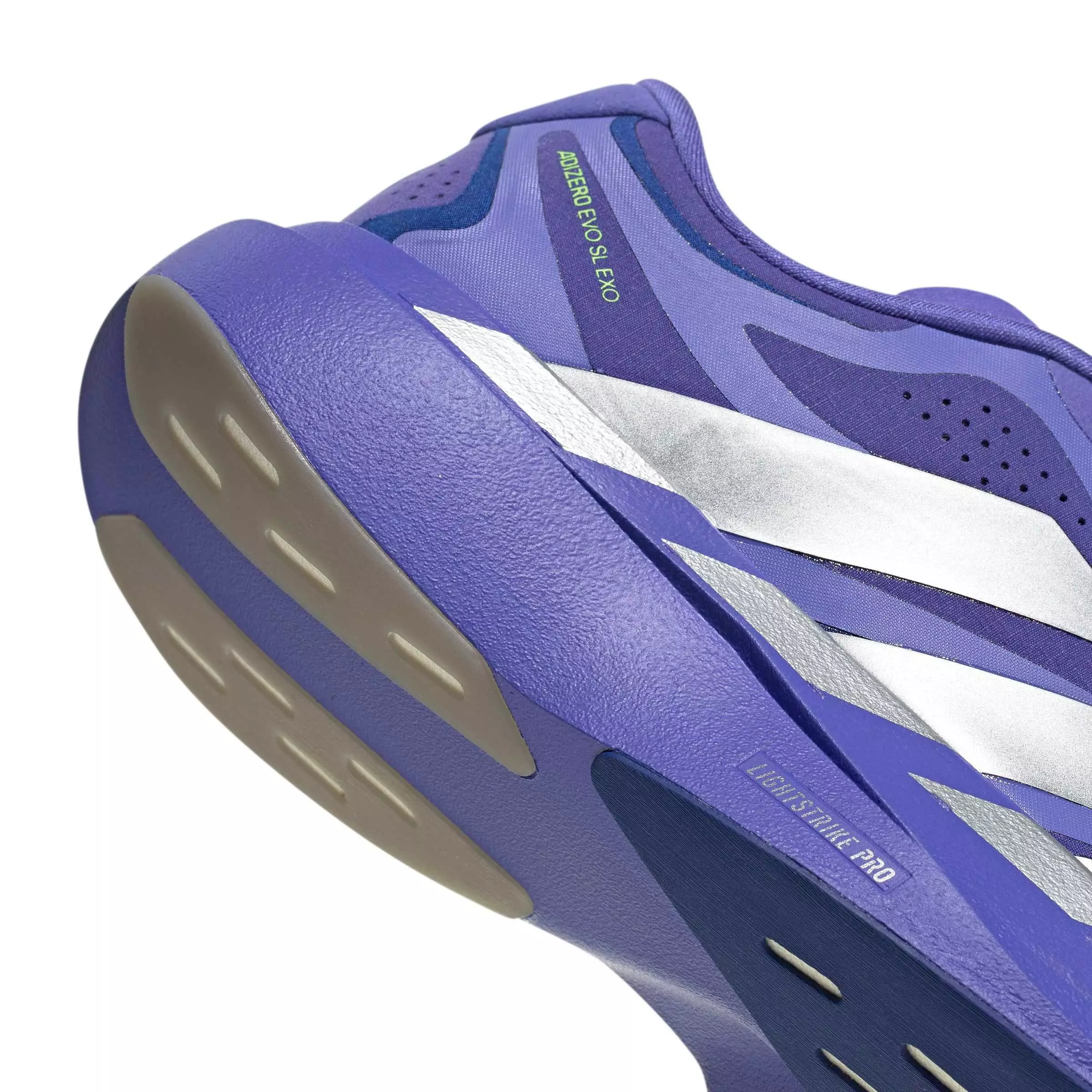 adidas Adizero EVO SL EXO "Solar Purple/Silver Metallic/Pure Purple" Men's Running Shoe - PURPLE/SILVER/PURPLE