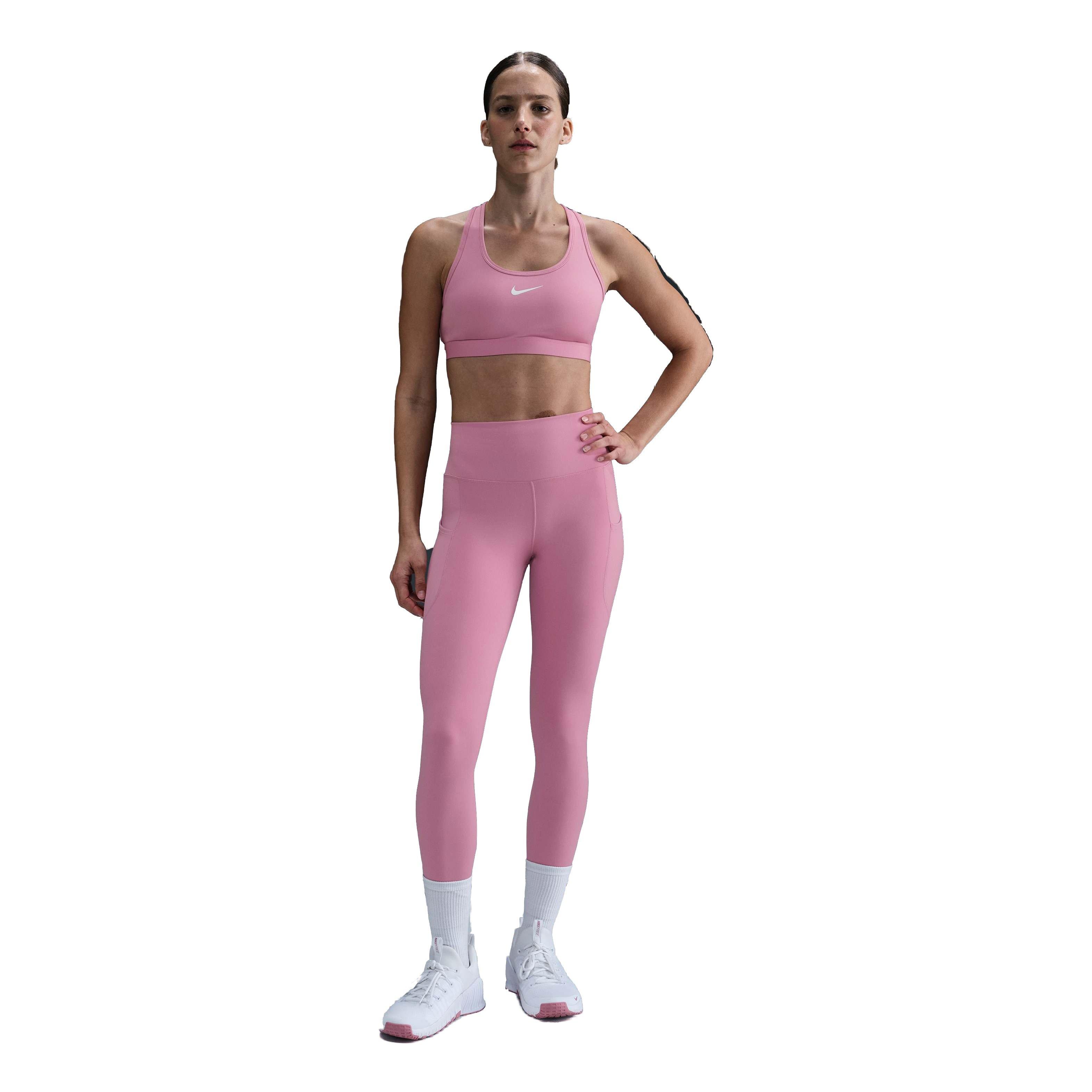 Nike Women's Swoosh Medium Support Padded Sports Bra - Pink - PINK Thumbnail View 4