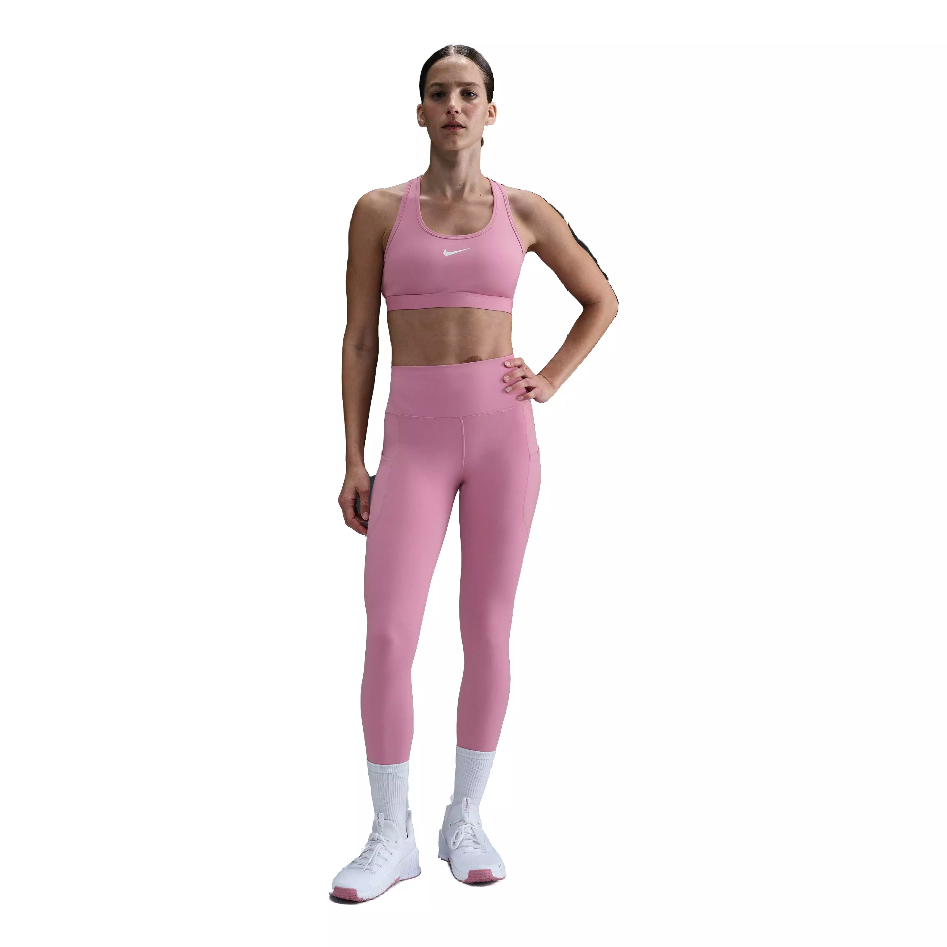 Nike Women's Swoosh Medium Support Padded Sports Bra - Pink - PINK