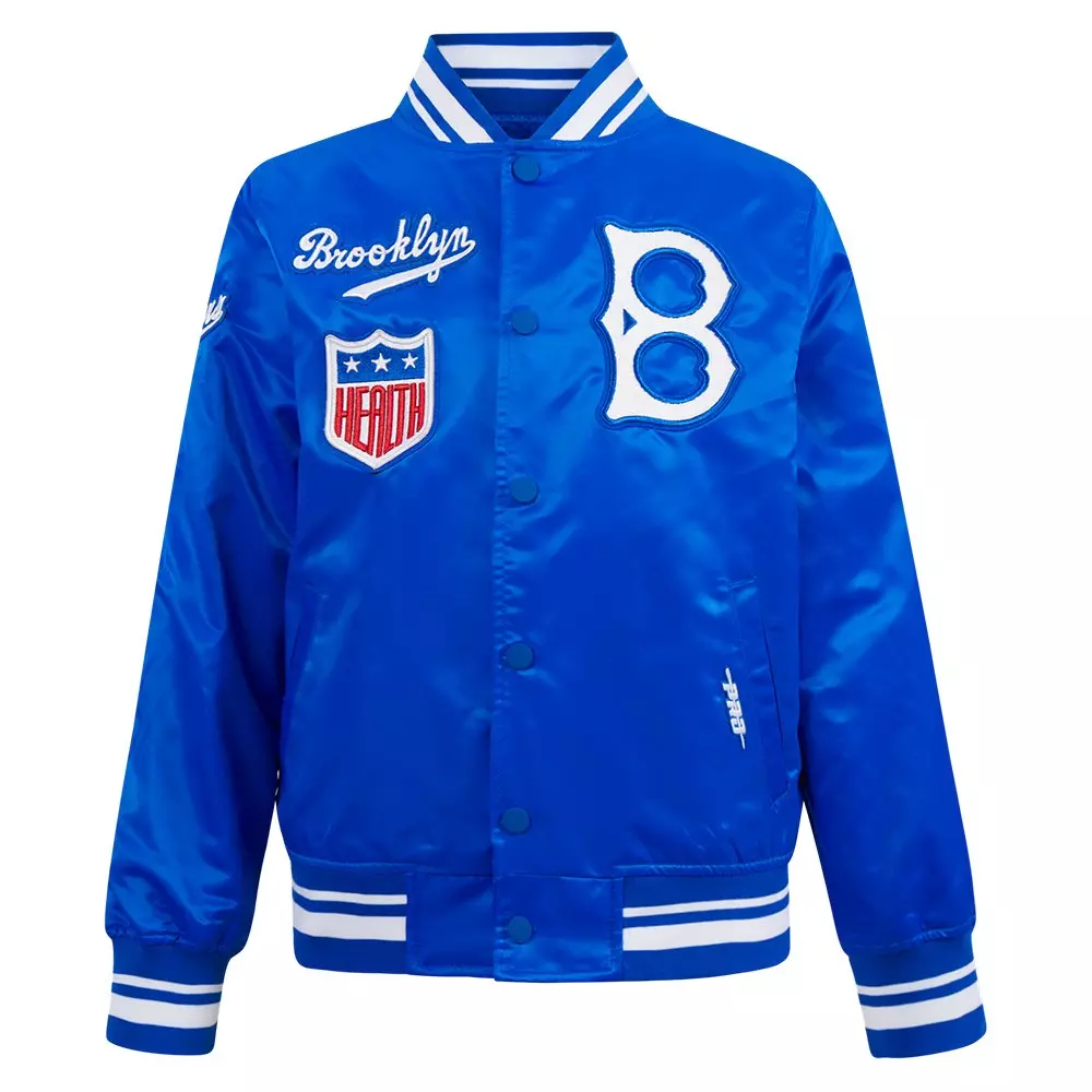 Pro Standard Big Boys' MLB Brooklyn Dodgers Retro Classic Rib Satin Jacket - Blue - ROYAL