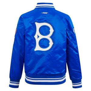 Pro Standard Big Boys' MLB Brooklyn Dodgers Retro Classic Rib Satin Jacket -Blue