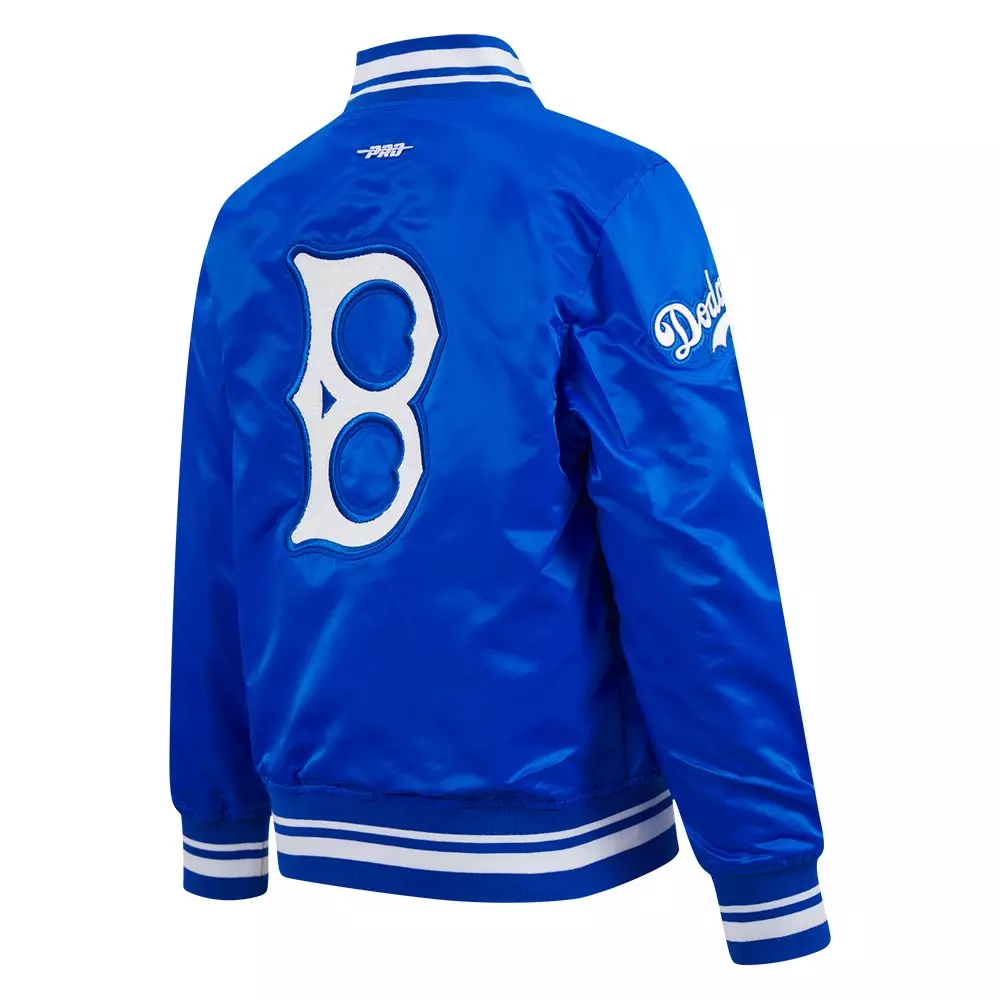 Pro Standard Big Boys' MLB Brooklyn Dodgers Retro Classic Rib Satin Jacket - Blue - ROYAL