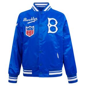 Pro Standard Big Boys' MLB Brooklyn Dodgers Retro Classic Rib Satin Jacket -Blue