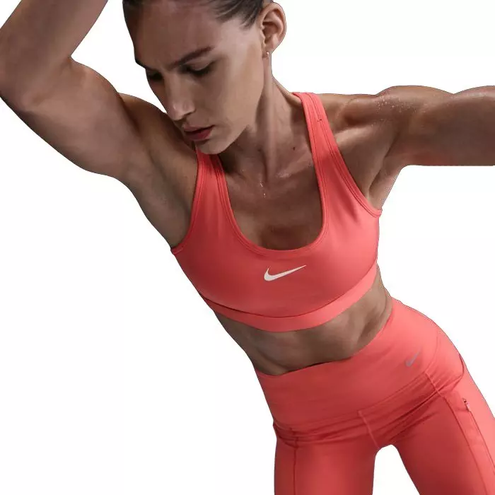 Nike Women's Swoosh Medium Support Padded Sports Bra - Coral - CORAL