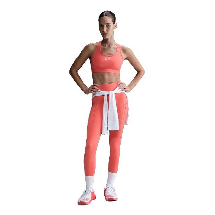Nike Women's Swoosh Medium Support Padded Sports Bra - Coral - CORAL Thumbnail View 4