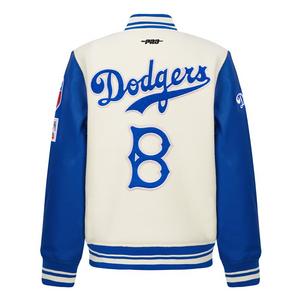 Pro Standard Big Boys' MLB Brooklyn Dodgers Retro Classic Rib Wool Varsity Jacket -Cream