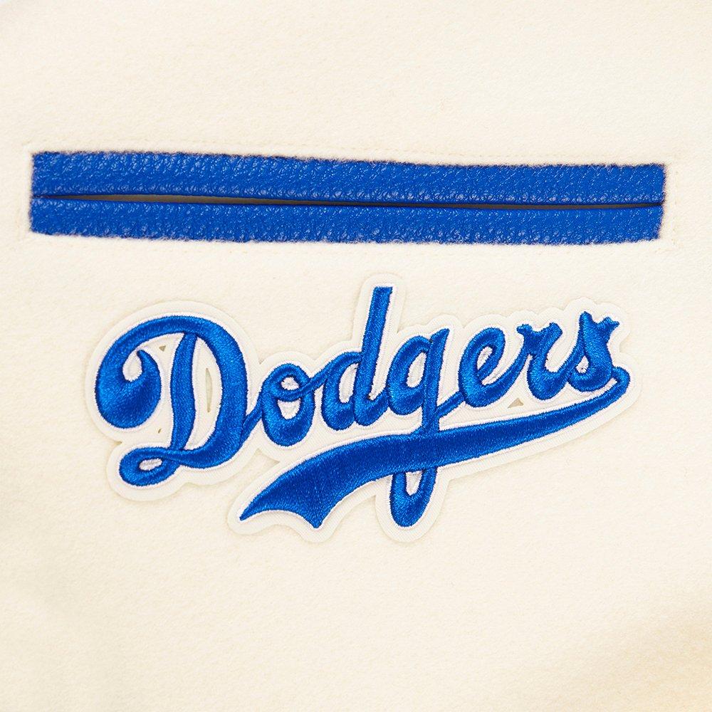 Pro Standard Big Boys' MLB Brooklyn Dodgers Retro Classic Rib Wool Varsity Jacket - Cream - CREAM Thumbnail View 7