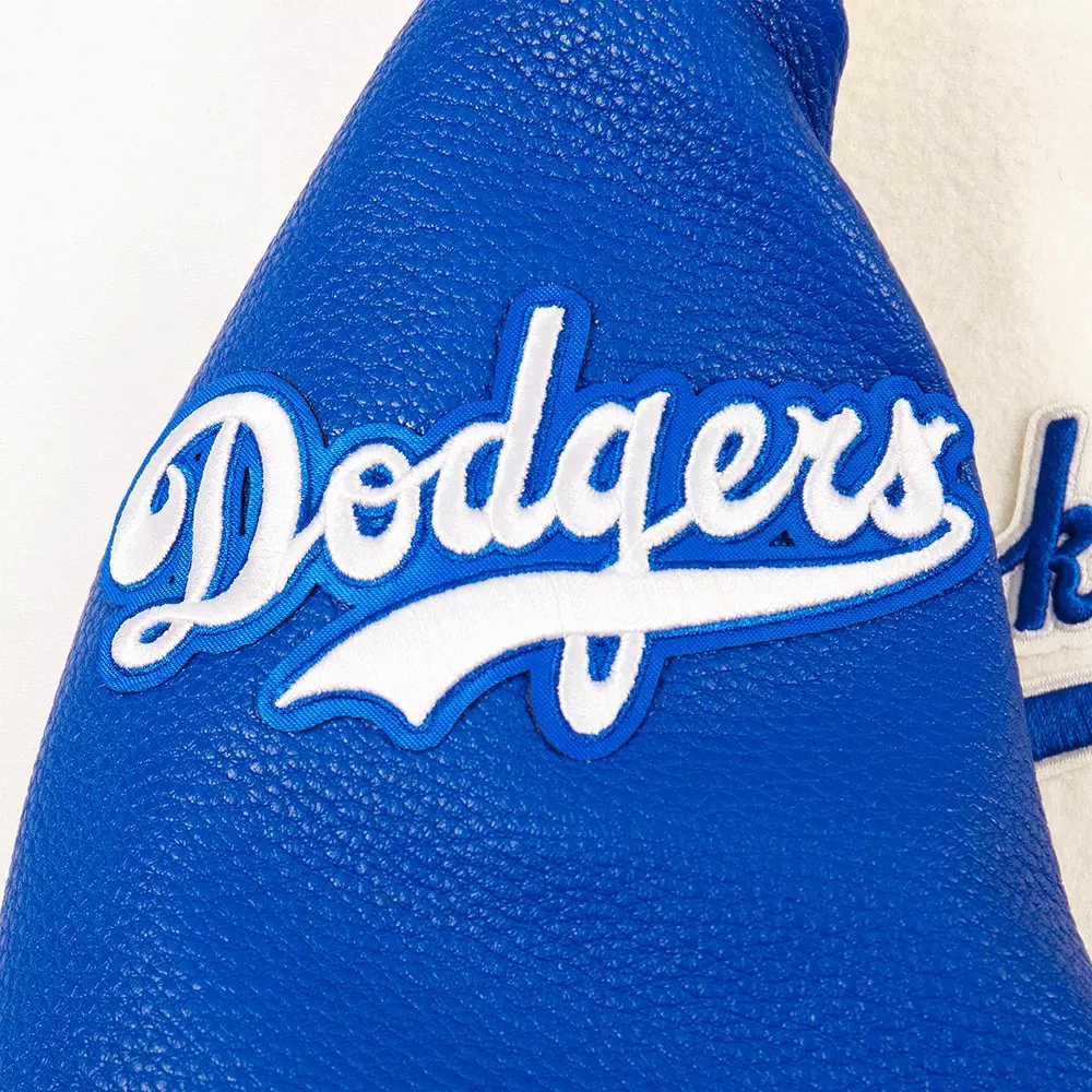 Pro Standard Big Boys' MLB Brooklyn Dodgers Retro Classic Rib Wool Varsity Jacket - Cream - CREAM