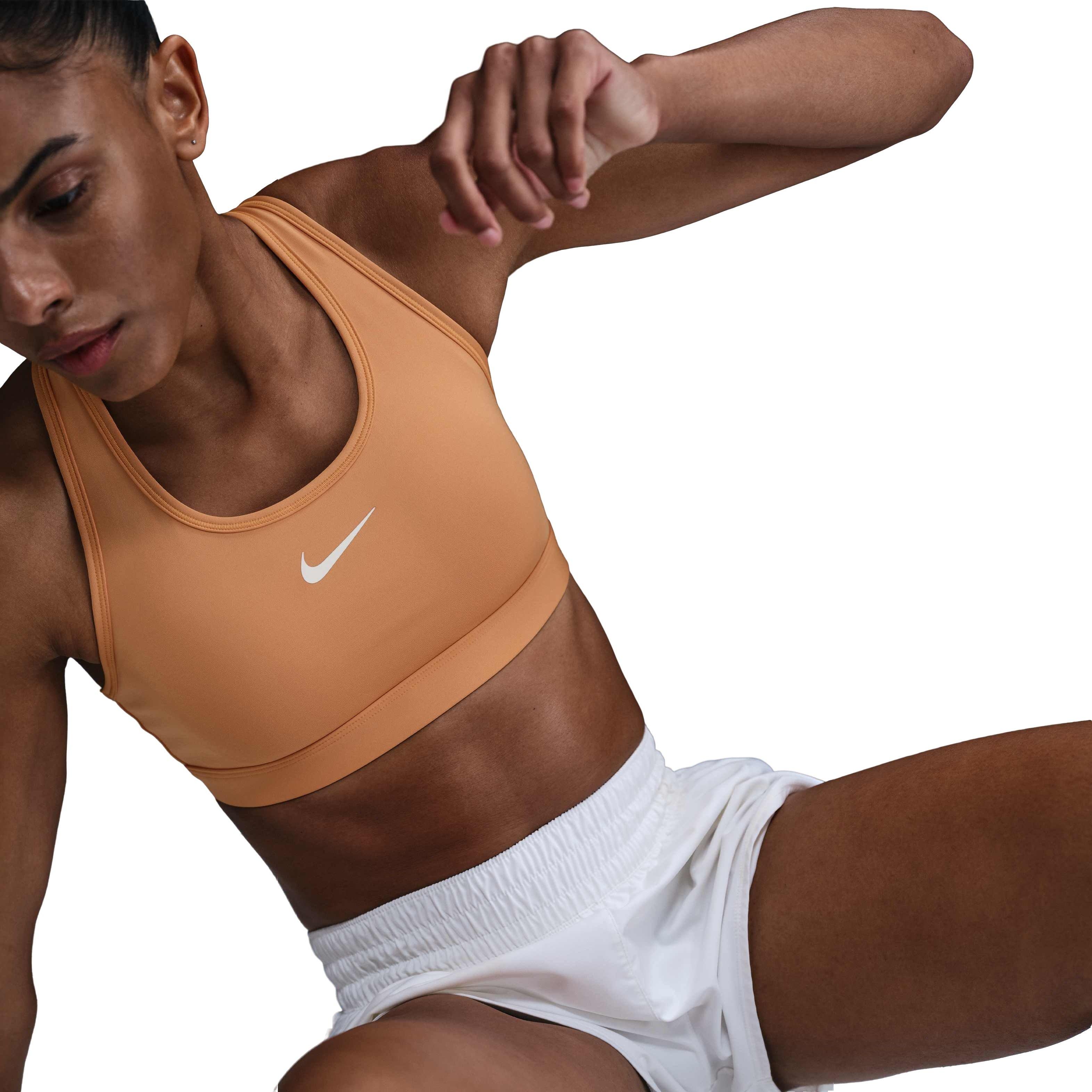 Nike Women's Swoosh Medium Support Padded Sports Bra - Orange - ORANGE Thumbnail View 3