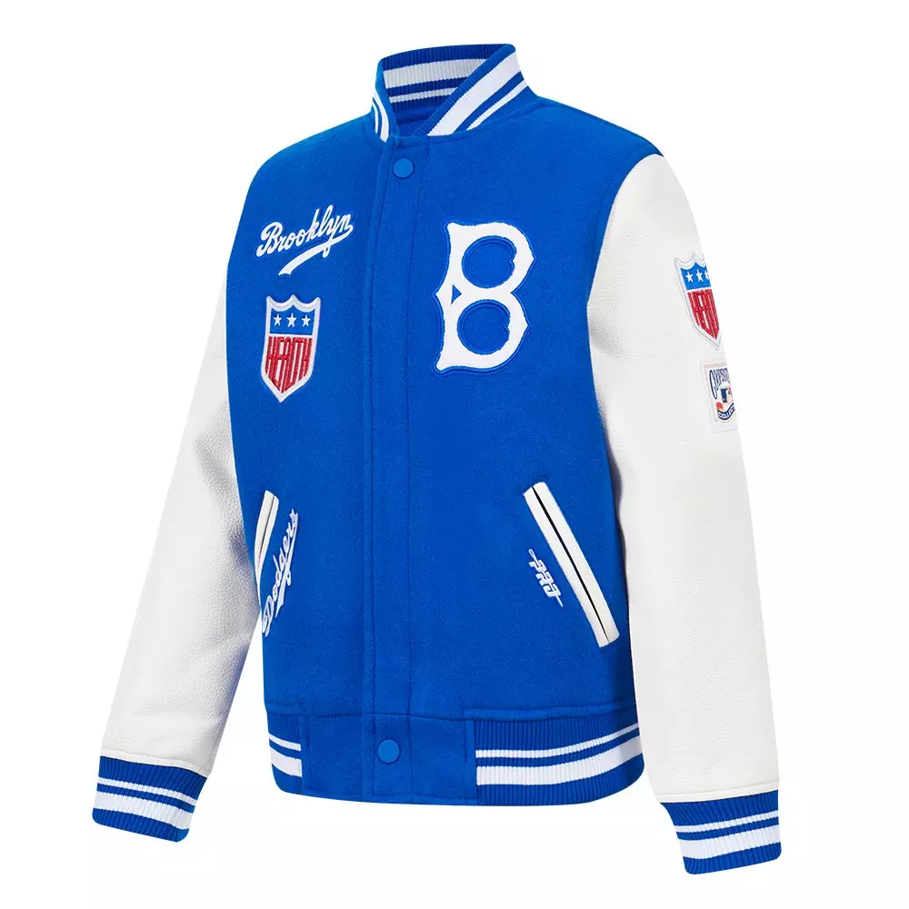 Pro Standard Big Boys' MLB Brooklyn Dodgers Retro Classic Rib Wool Varsity Jacket -Royal - ROYAL