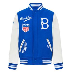 Pro Standard Big Boys' MLB Brooklyn Dodgers Retro Classic Rib Wool Varsity Jacket -Royal