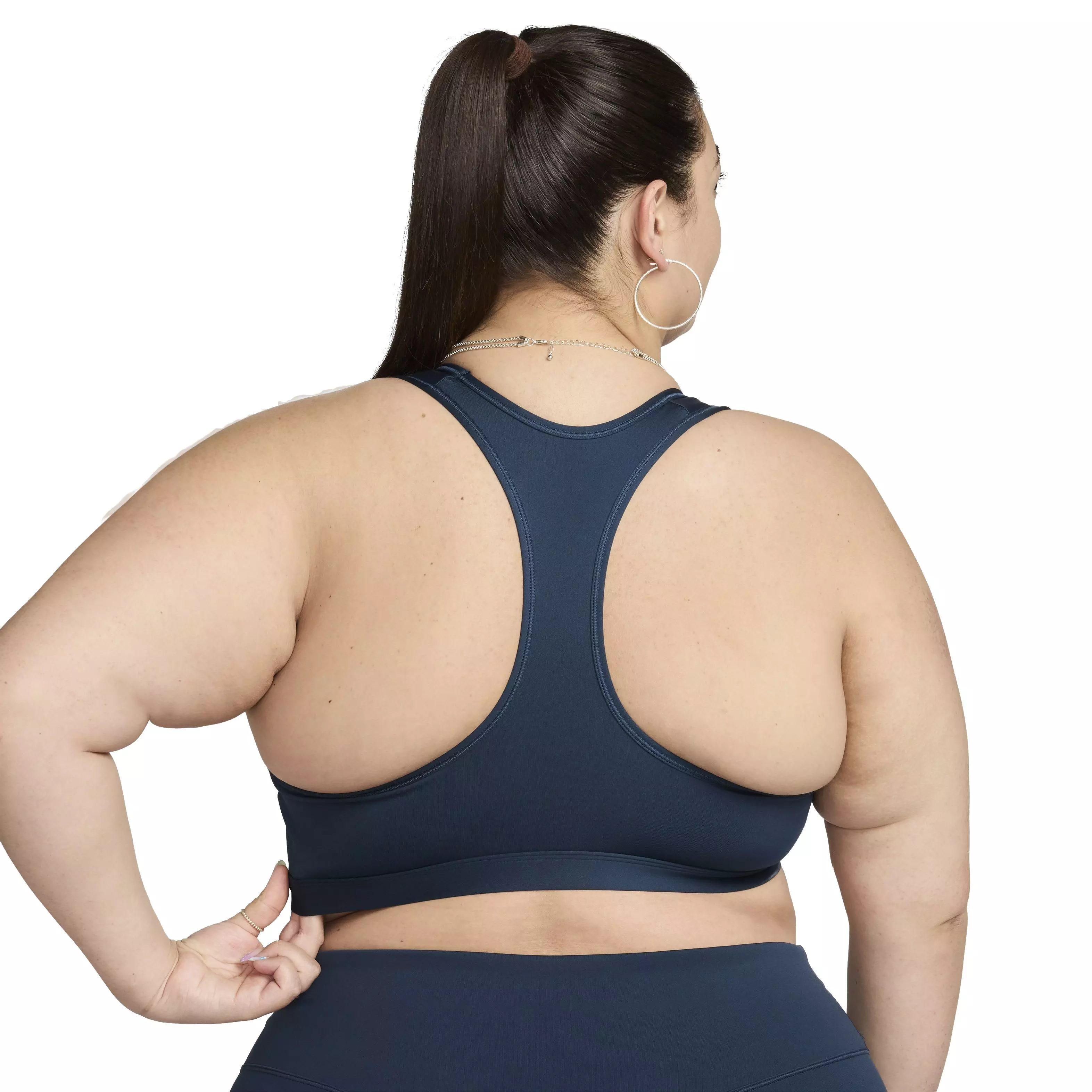 Nike Women's Swoosh Padded Medium Support Sports Bra - Navy - NAVY