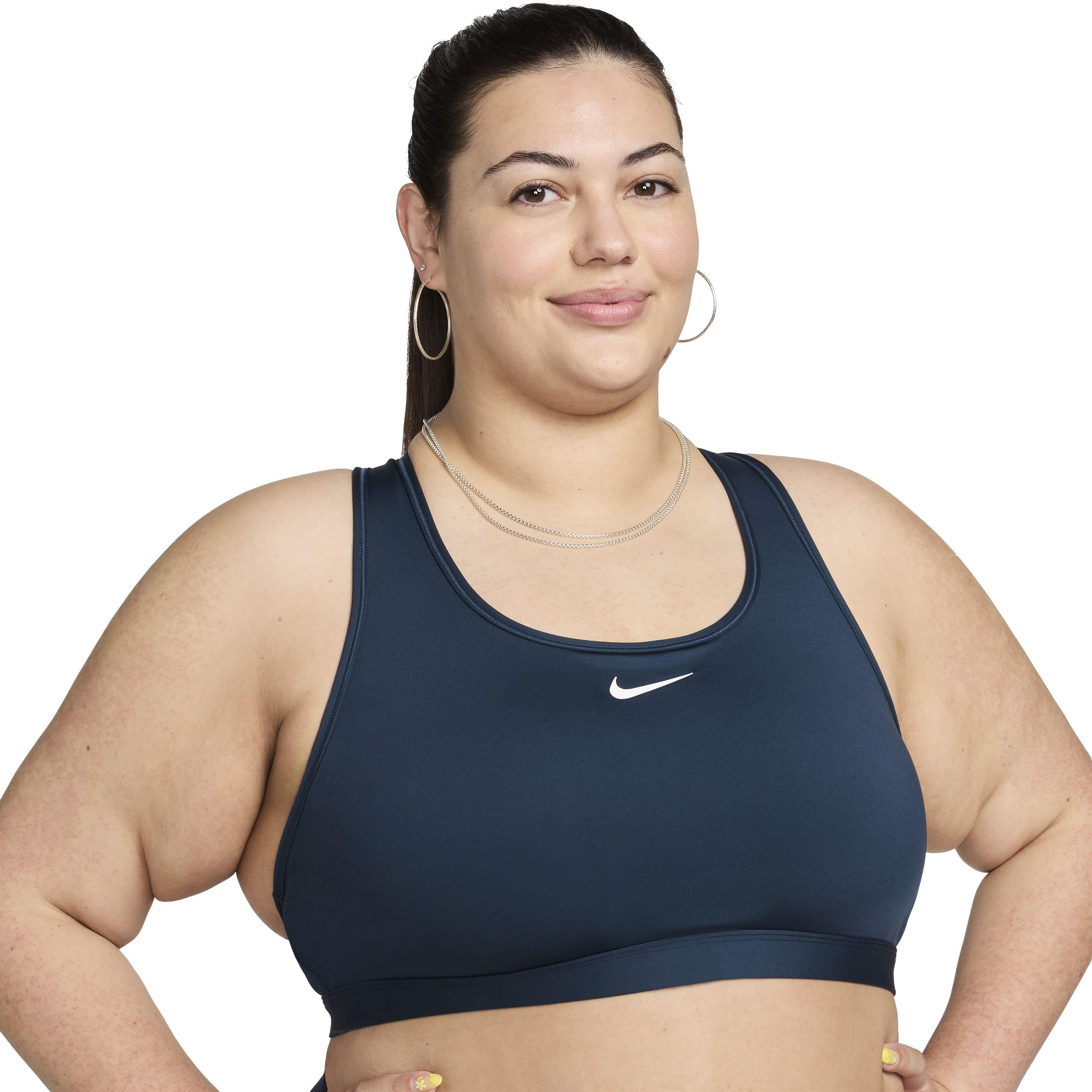 Nike Women's Swoosh Padded Medium Support Sports Bra - Navy - NAVY Thumbnail View 3